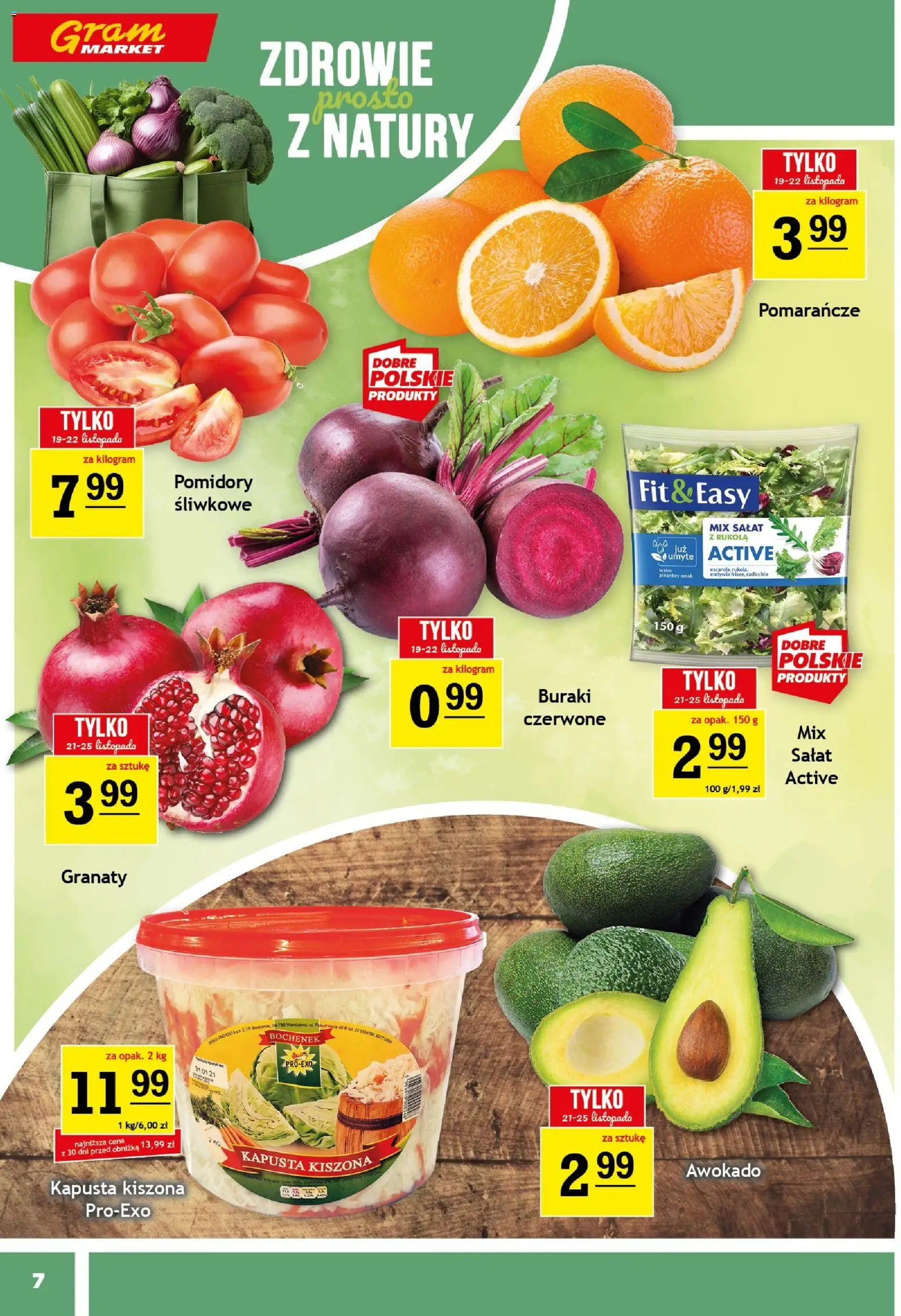 Gram Market Black Friday od 19.11.2025 | Strona: 7 | Produkty: Kapusta, Buraki, Mix sałat, Awokado