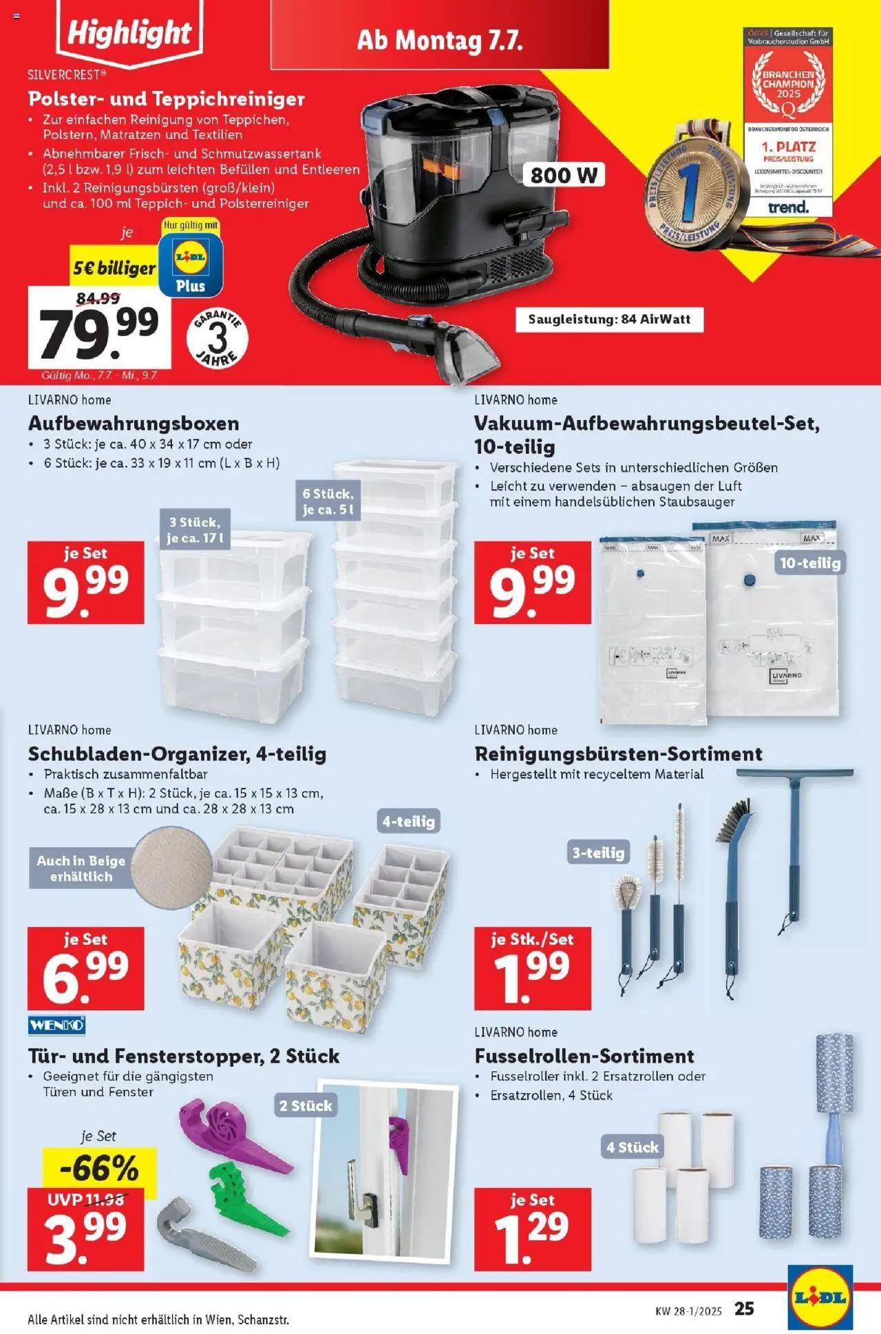 Lidl Flugblatt - Salzburg, Dornbirn, Jenbach gültig ab 02.07.2025 | Seite: 29 | Produkte: Staubsauger, Teppich