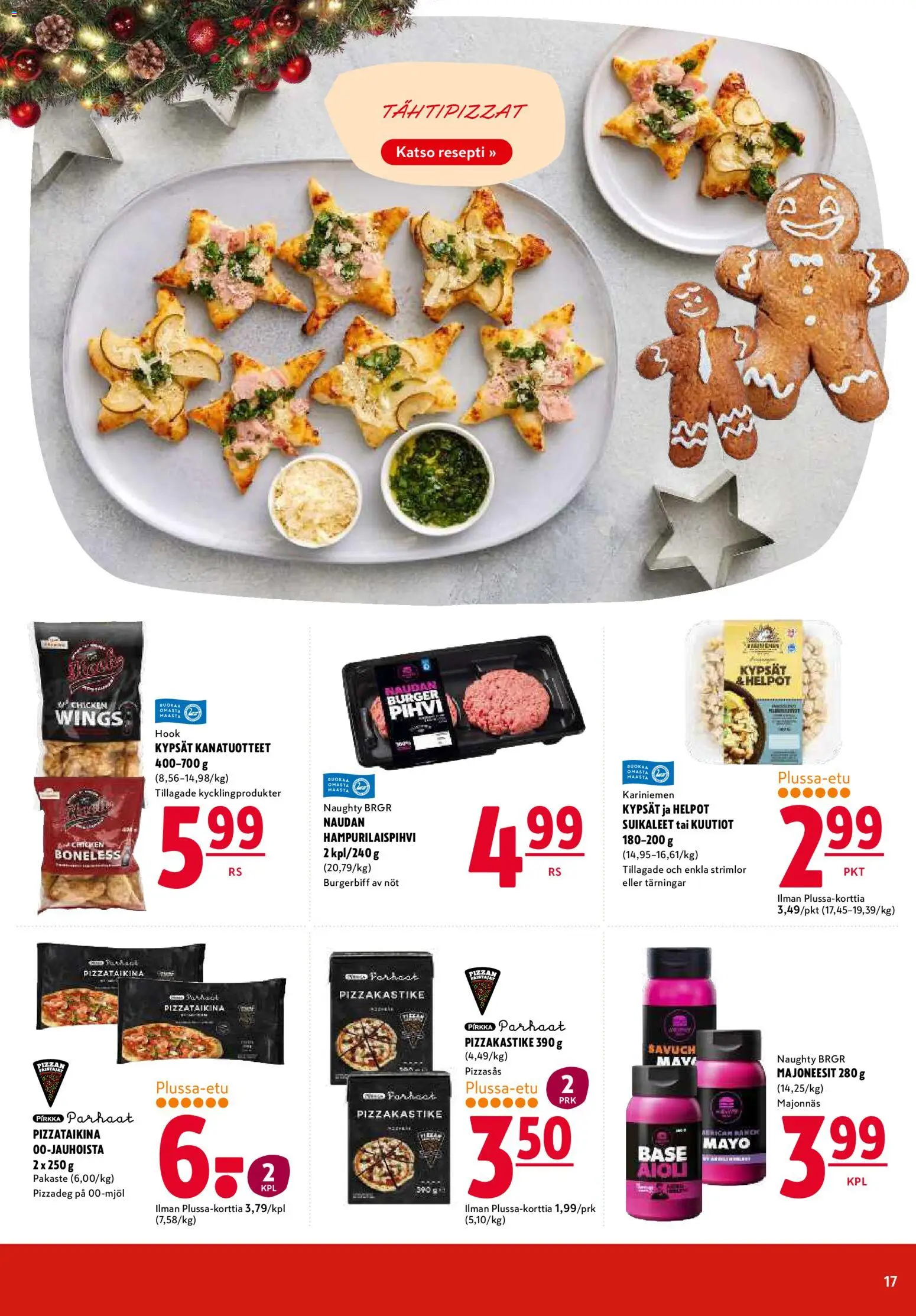 K-Citymarket tarjoukset – voimassa 20.11.2025 alkaen | Sivu: 17 | Tuotteet: Pizzataikina, Pihvi, Hampurilaispihvi