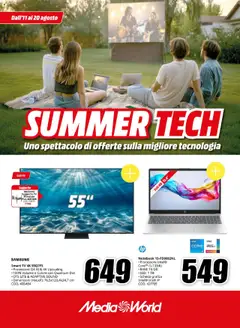 Anteprima del volantino Media World Summer Tech catalogo valido a partire dal 11.08.2025