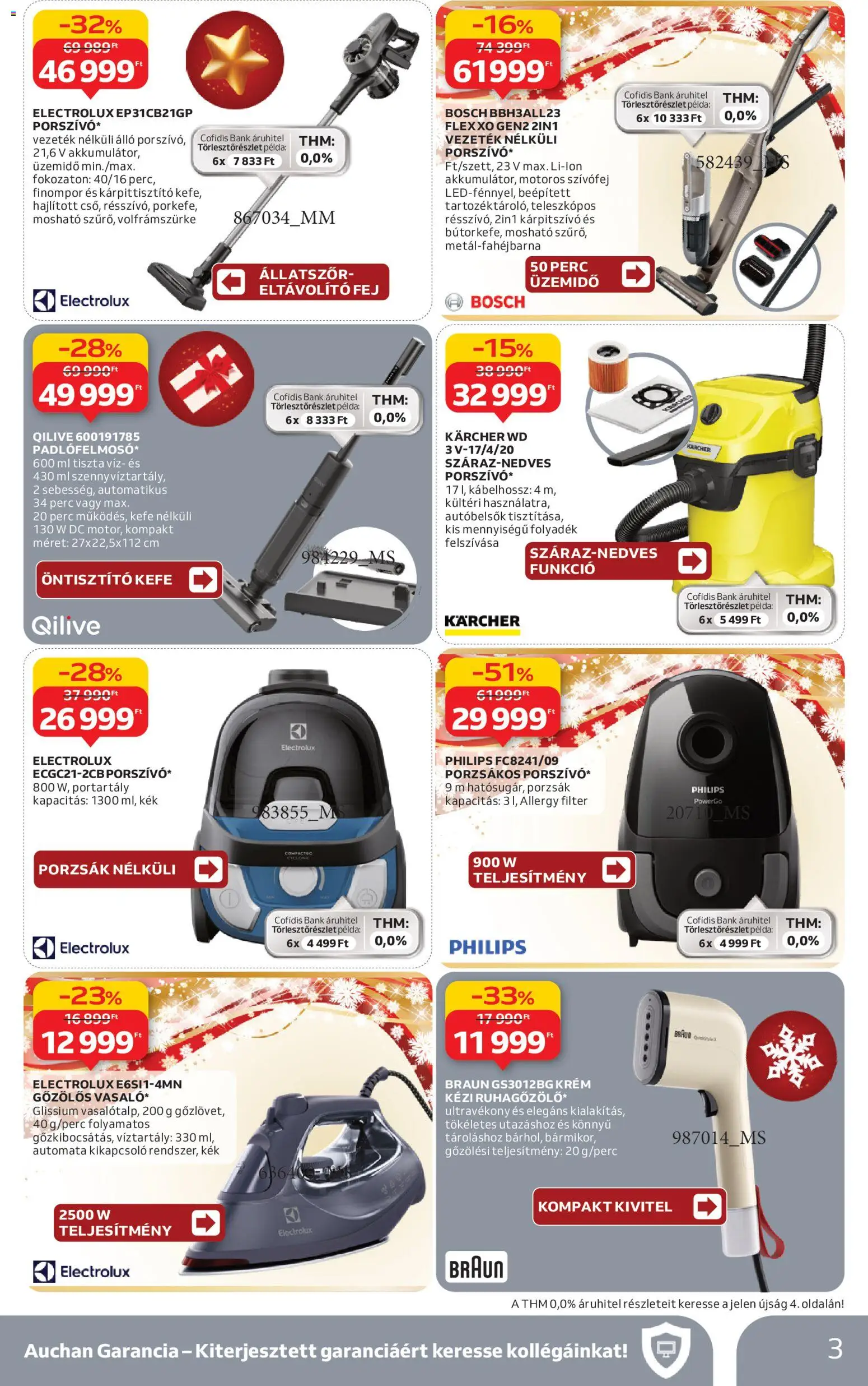 Auchan akciós ujság - amely érvényes a következő dátumtól: 06.11.2025 | Oldal: 3 | Termékek: Porszívó, Kefe