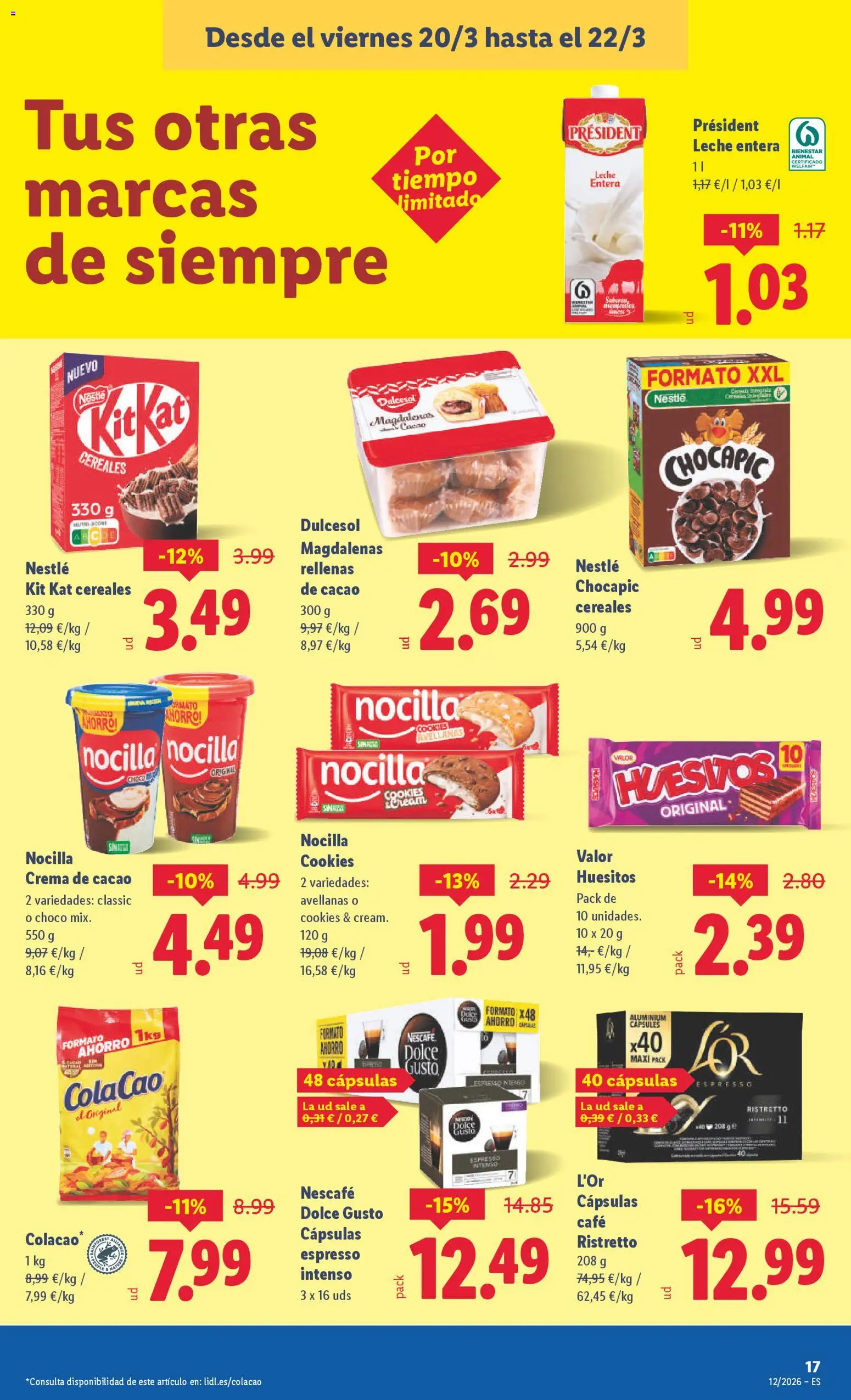 Lidl folleto │ válido desde el 16.03.2026 | Página: 39 | Productos: Leche entera, Café, Crema, Φρυγανιές σικάλεως