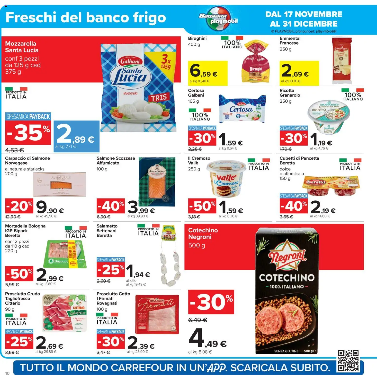 Volantino Carrefour del 02.12.2025 | Pagina: 10 | Prodotti: Prosciutto Crudo, Prosciutto Cotto, Salmone, Cotechino