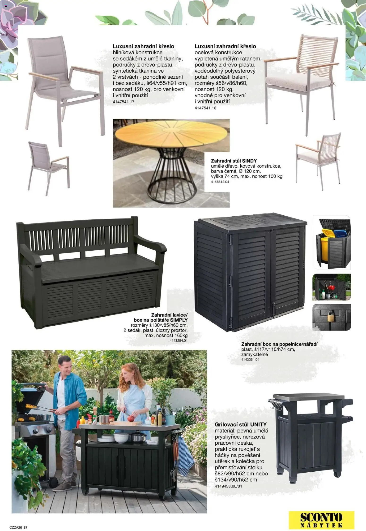 Sconto nábytek katalog - Zahradní speciál od 01.01.2026 | Strana: 87 | Produkty: Polštáře, Box, Nábytek, Křeslo