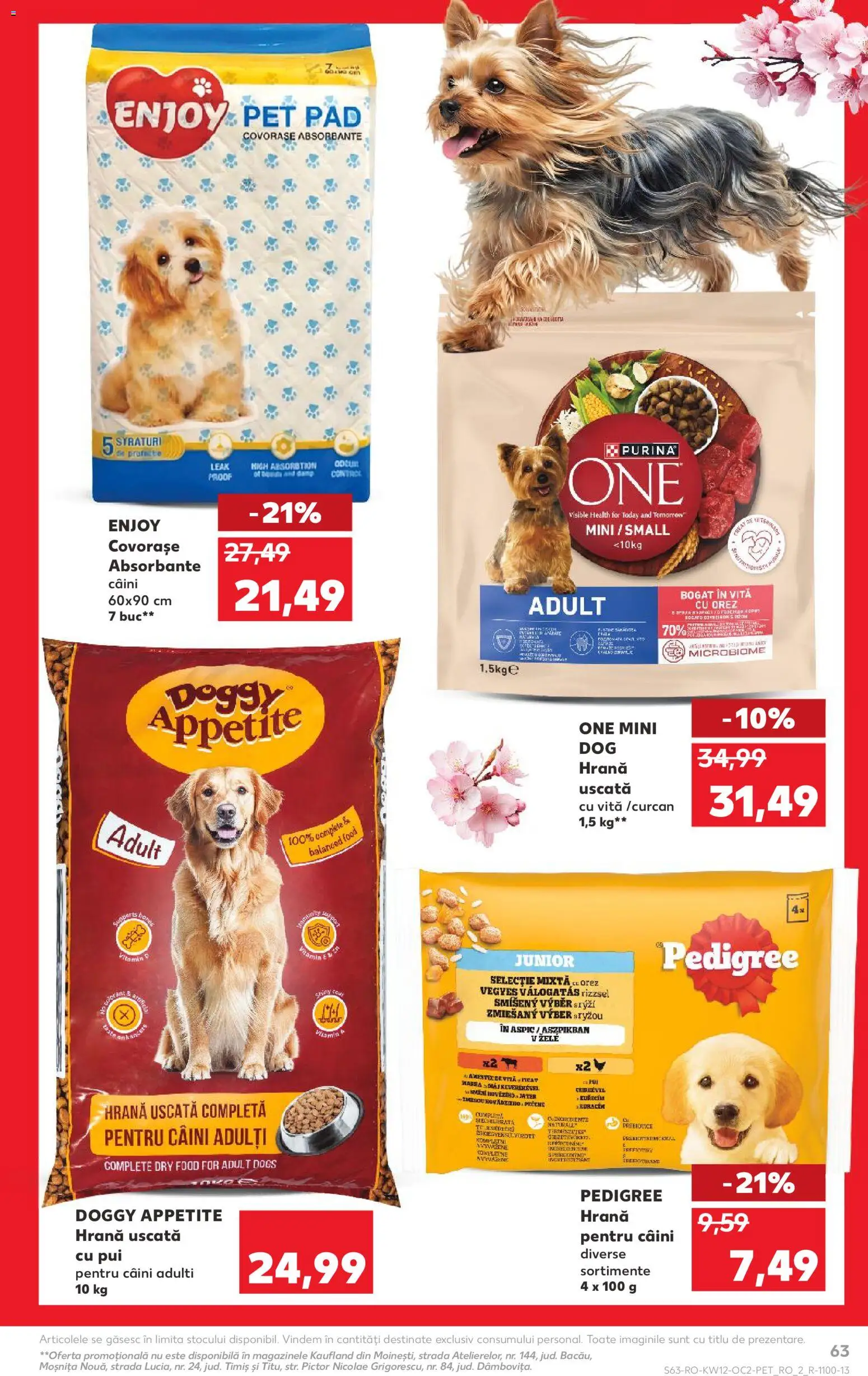 Noul catalog Kaufland – valabil de la 18.03.2026 | Pagină: 63 | Produse: Hrană pentru câini, Hacıyatmaz Kedi Oyuncağı, Orez, Absorbante