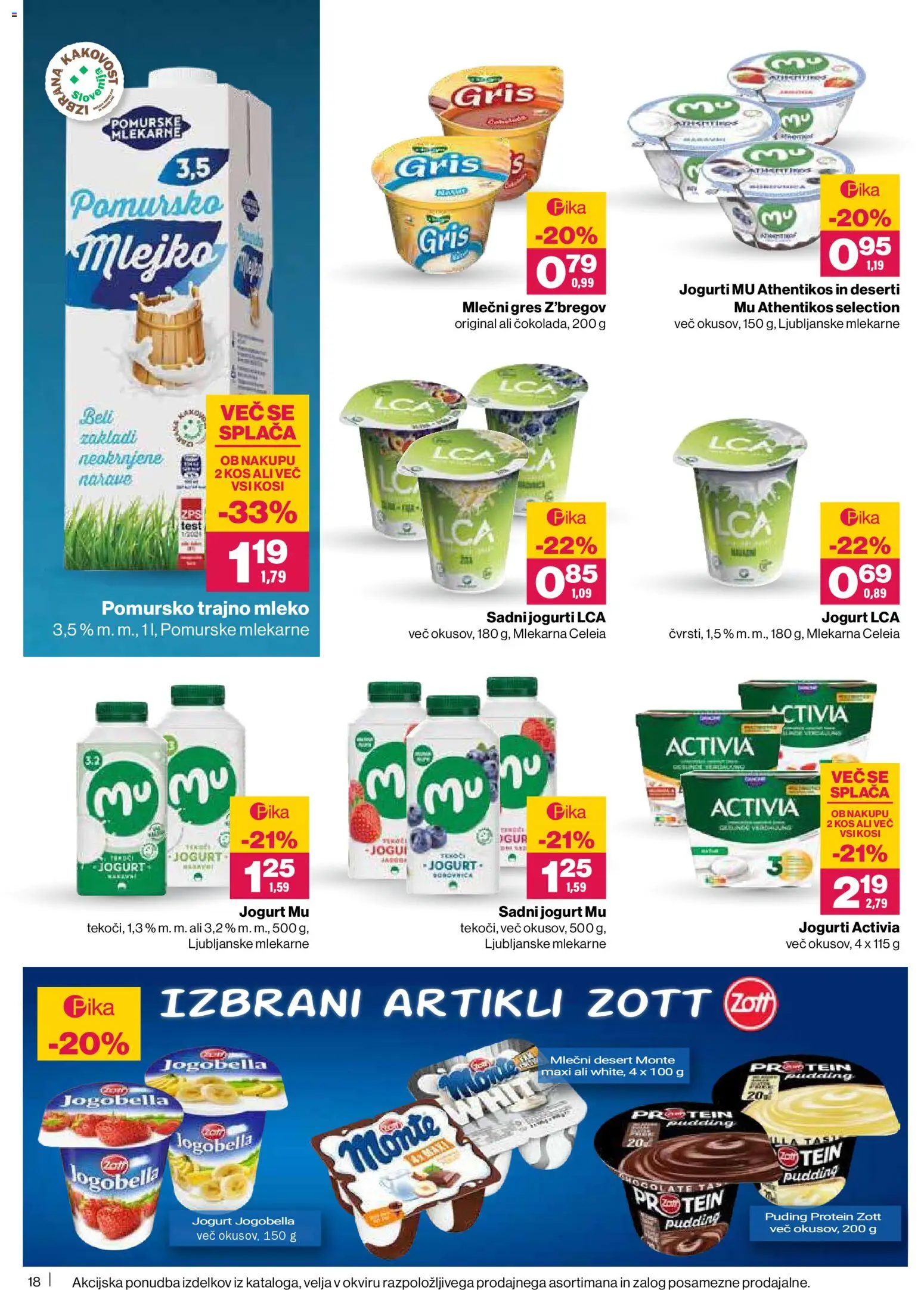 Novi Mercator katalog ponudbe – veljaven od 22.01.2026 | Stran: 18 | Izdelki: Puding, Kos, Mleko, Jogurt
