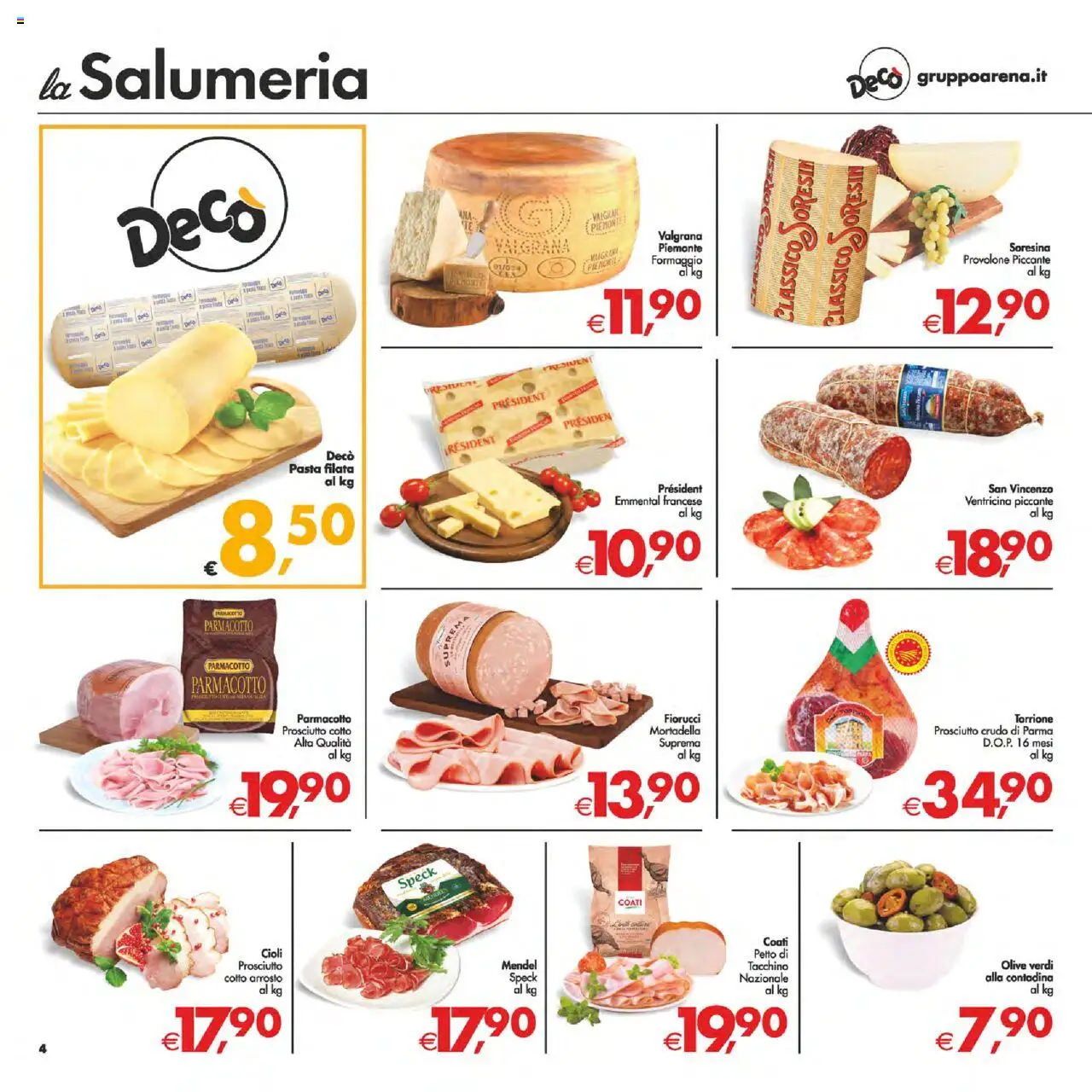 Volantino Decò del 12.09.2025 | Pagina: 4 | Prodotti: Arrosto, Prosciutto Cotto, Tacchino, Emmental