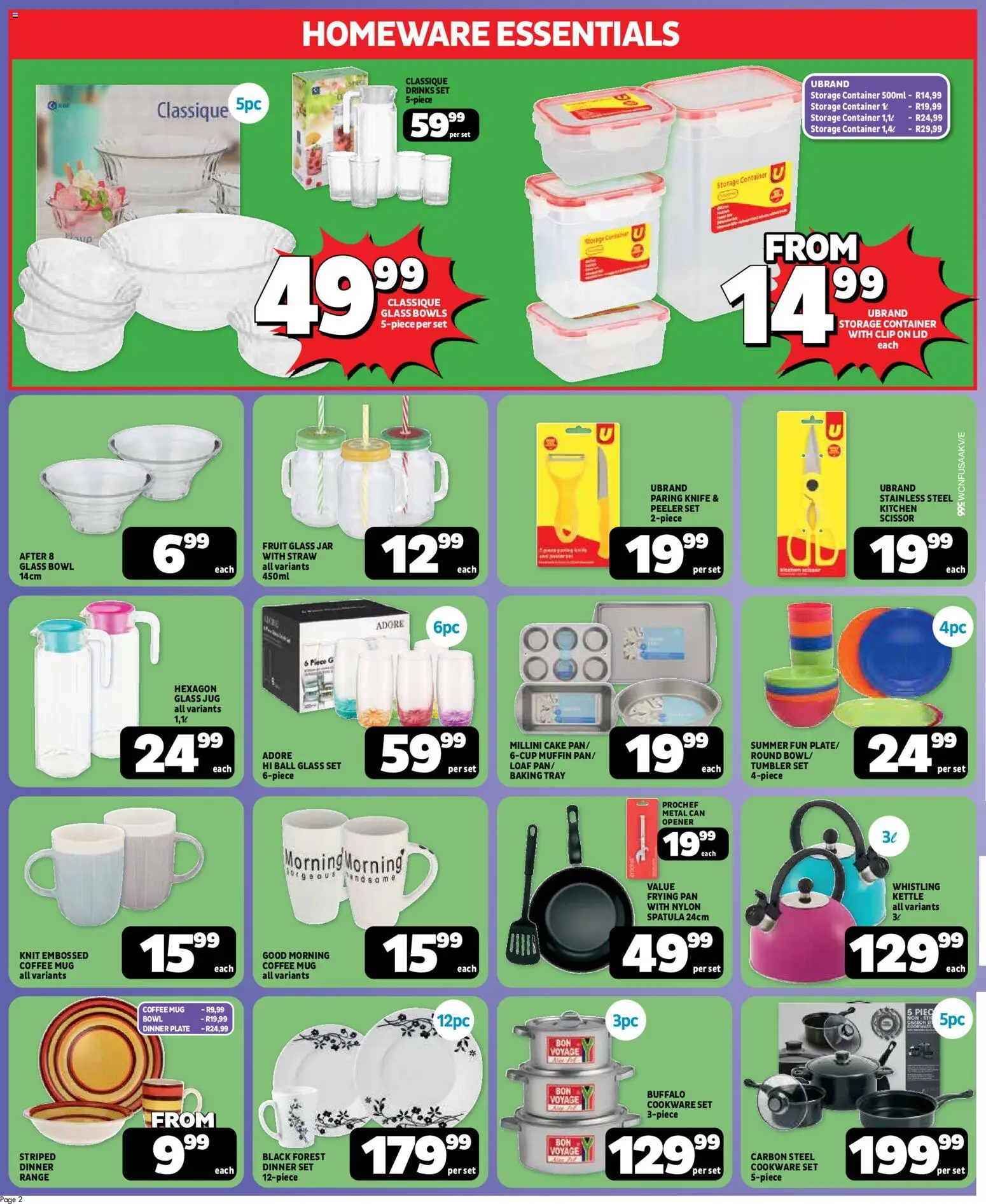 New Usave catalogue – valid from 23.03.2026 | Page: 2 | Products: Bowl, Glass set, Peeler, Fruit