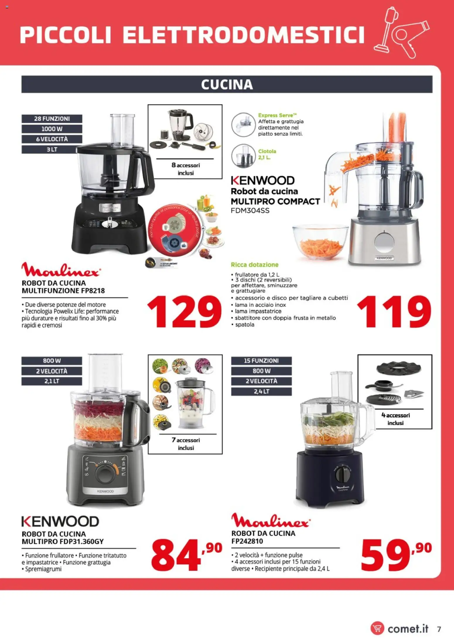 Volantino Comet del 23.01.2026 | Pagina: 7 | Prodotti: Sbattitore, Tritatutto, Spremiagrumi, Robot da cucina