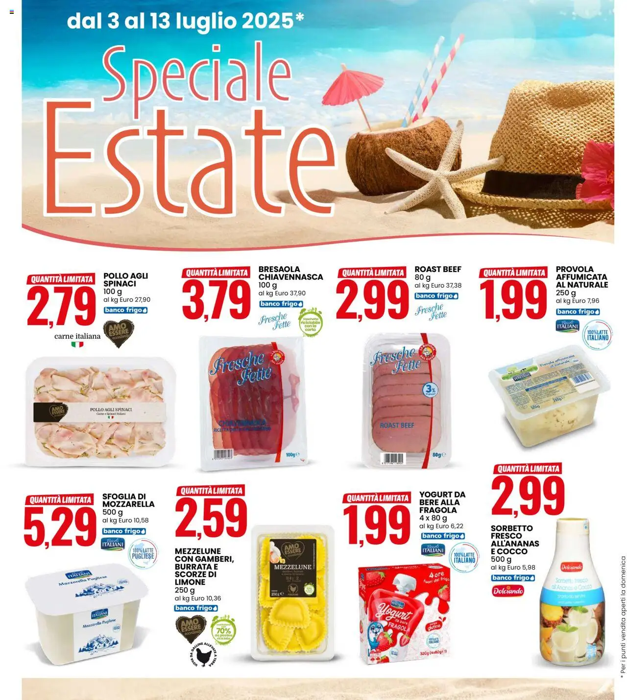 Volantino Eurospin del 03.07.2025 | Pagina: 2 | Prodotti: Uova, Sorbetto, Latte, Cocco