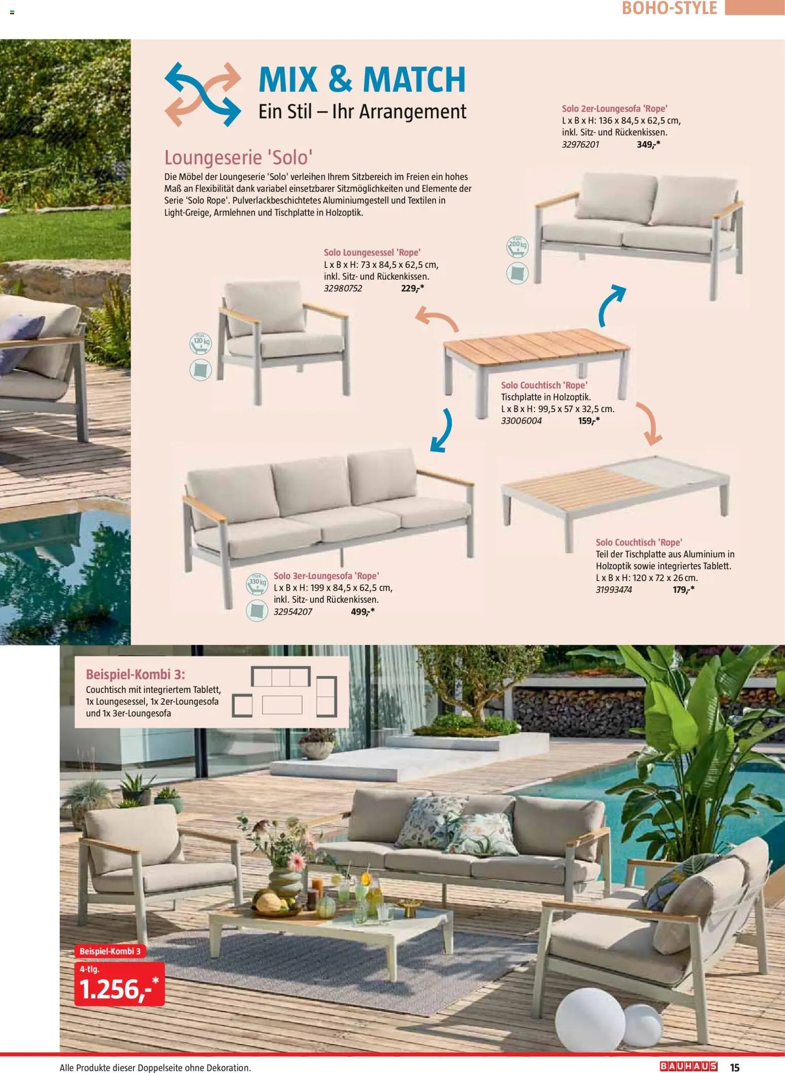 Bauhaus Freizeit im Garten – gültig ab 02.03.2026 | Seite: 15 | Produkte: Couchtisch