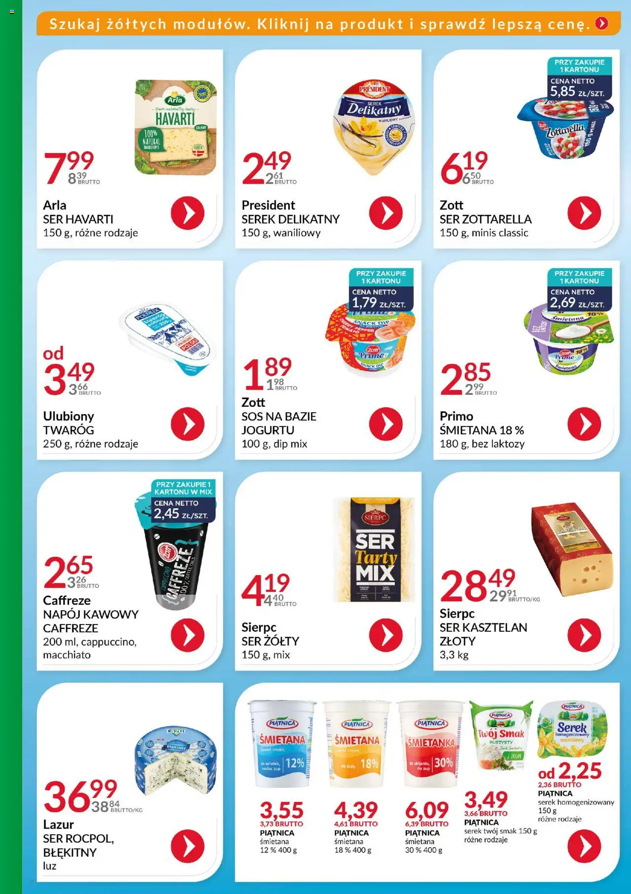 Eurocash Gazetka - Katalog Artykułów Spożywczych od 21.09.2025 | Strona: 7 | Produkty: Serek Twój Smak, Bez laktozy, Ser, Śmietana