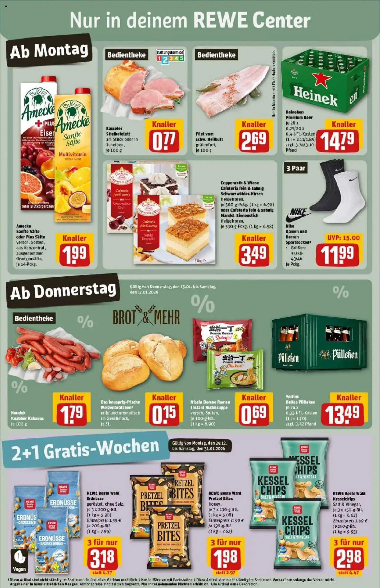 Rewe prospekt Mechernich / Kommern	 – gültig ab 11.01.2026 | Seite: 3 | Produkte: Helles pulleken, Erdnüsse, Brot, Chips