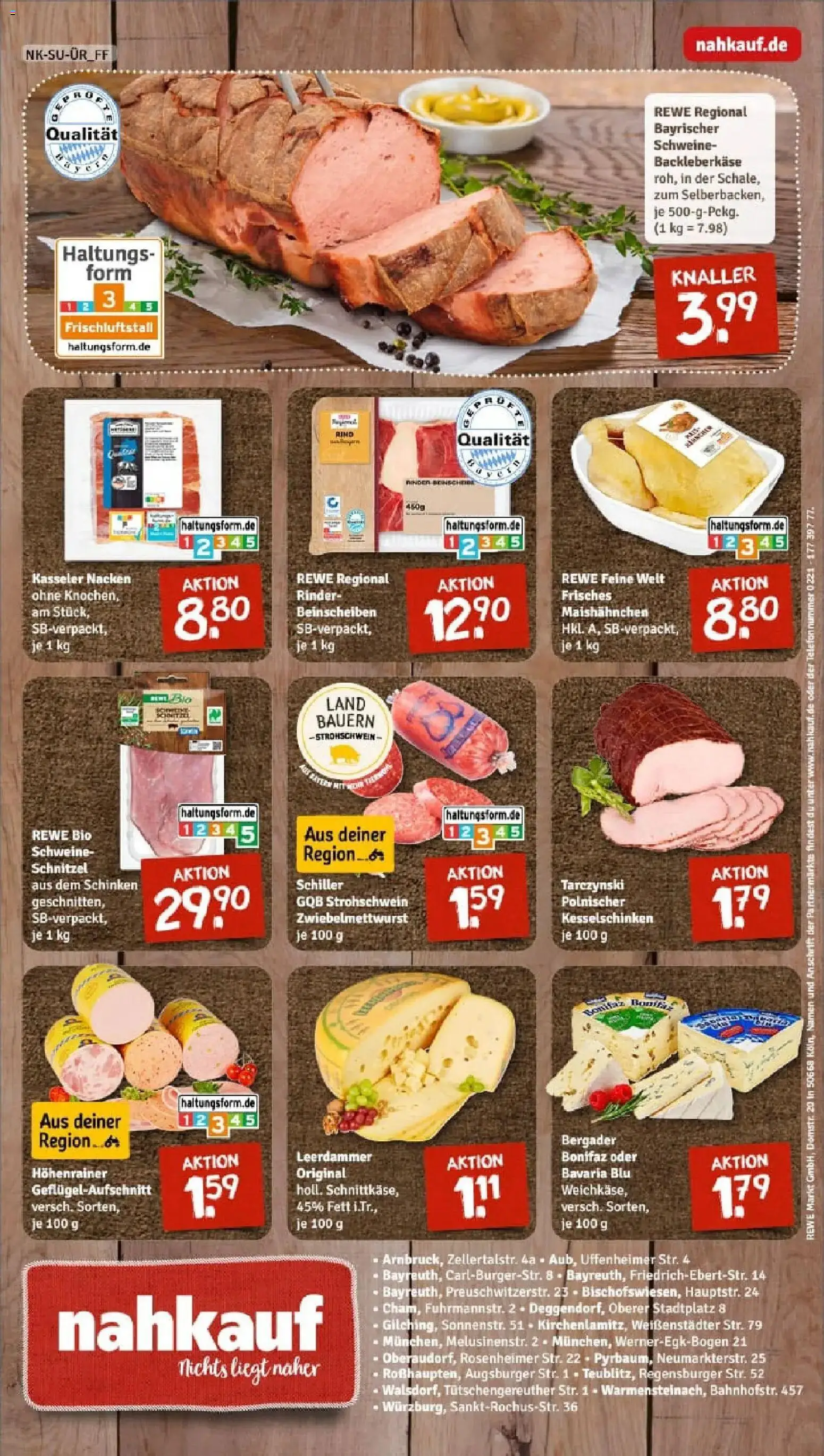 Rewe prospekt München	 – gültig ab 11.01.2026 | Seite: 8 | Produkte: Schnitzel, Leerdammer, Kasseler nacken, Schinken