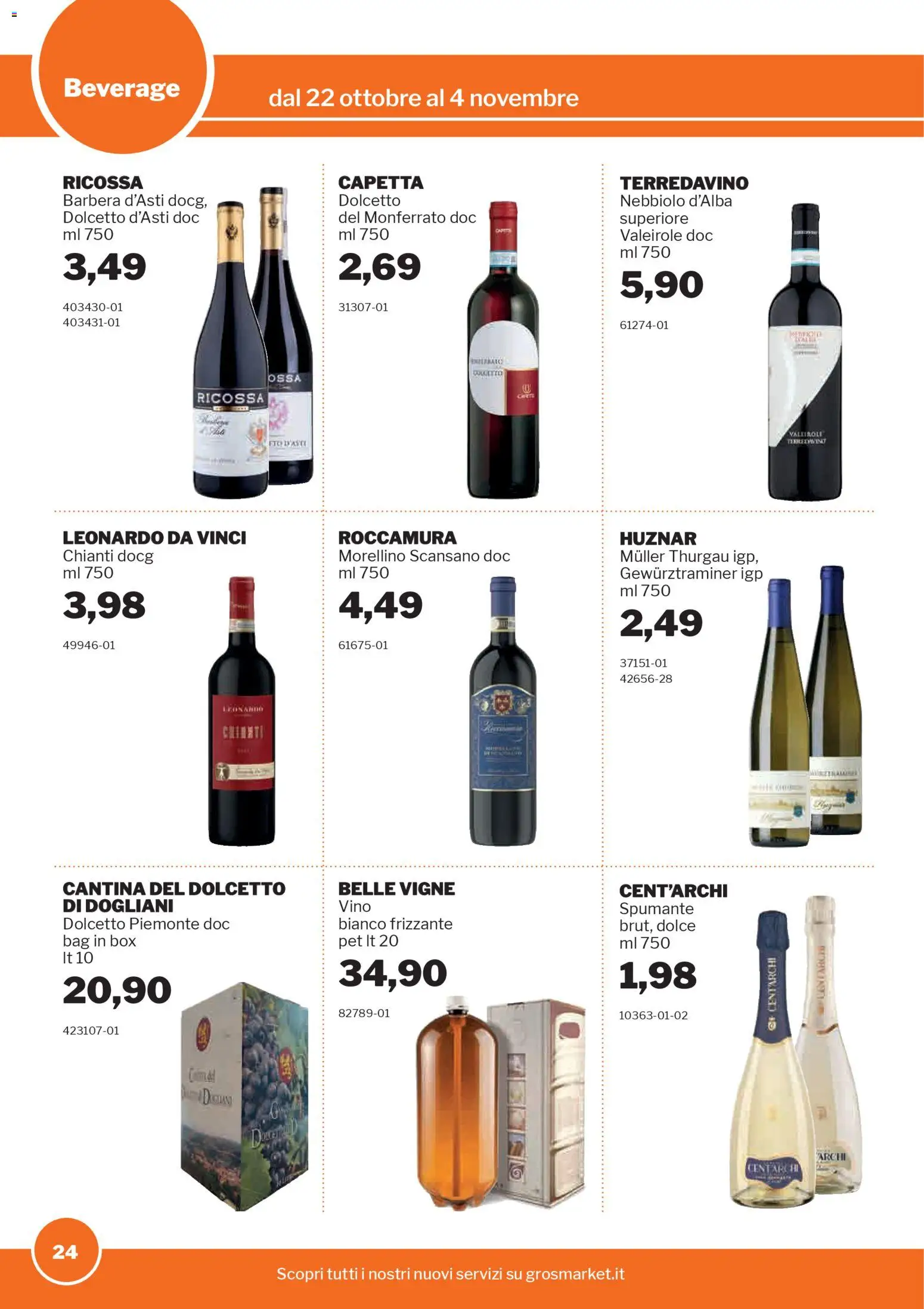 Volantino Sogegross del 22.10.2025 | Pagina: 24 | Prodotti: Vino, Spumante