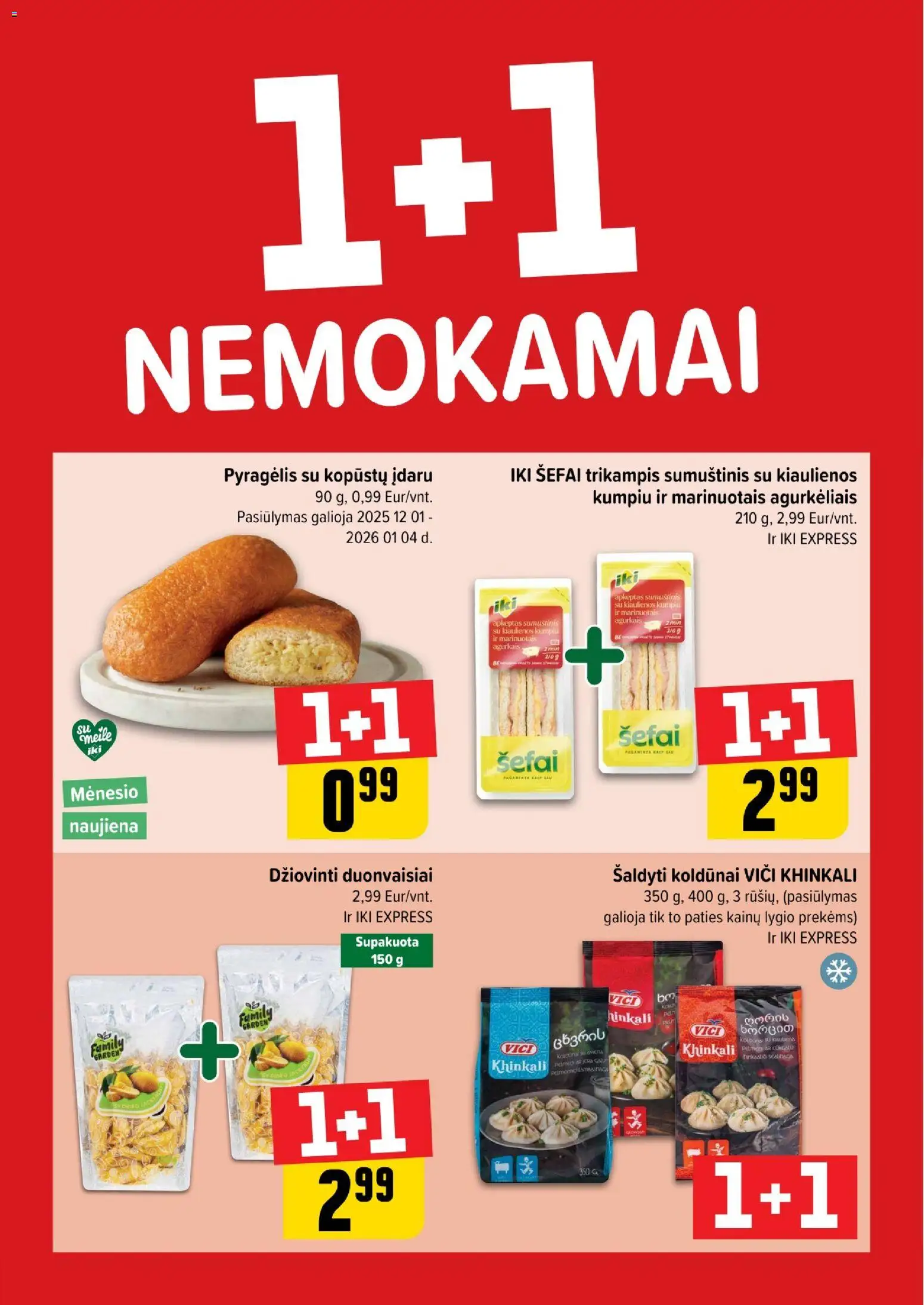 IKI akcijos nuo 01.12.2025 | Puslapis: 1 | Prekių: Kiaulienos, Sumuštinis