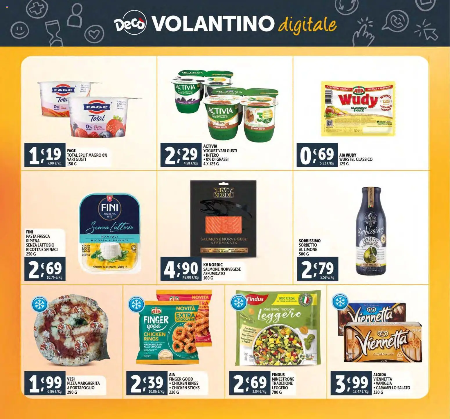 Volantino Decò del 15.12.2025 | Pagina: 33 | Prodotti: Minestrone, Yogurt, Uova, Noci