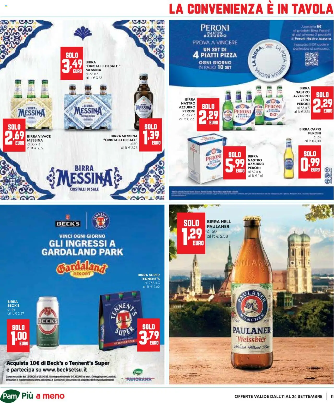 Volantino Panorama del 11.09.2025 | Pagina: 11 | Prodotti: Tennent's, Pizza, Birra, Sale