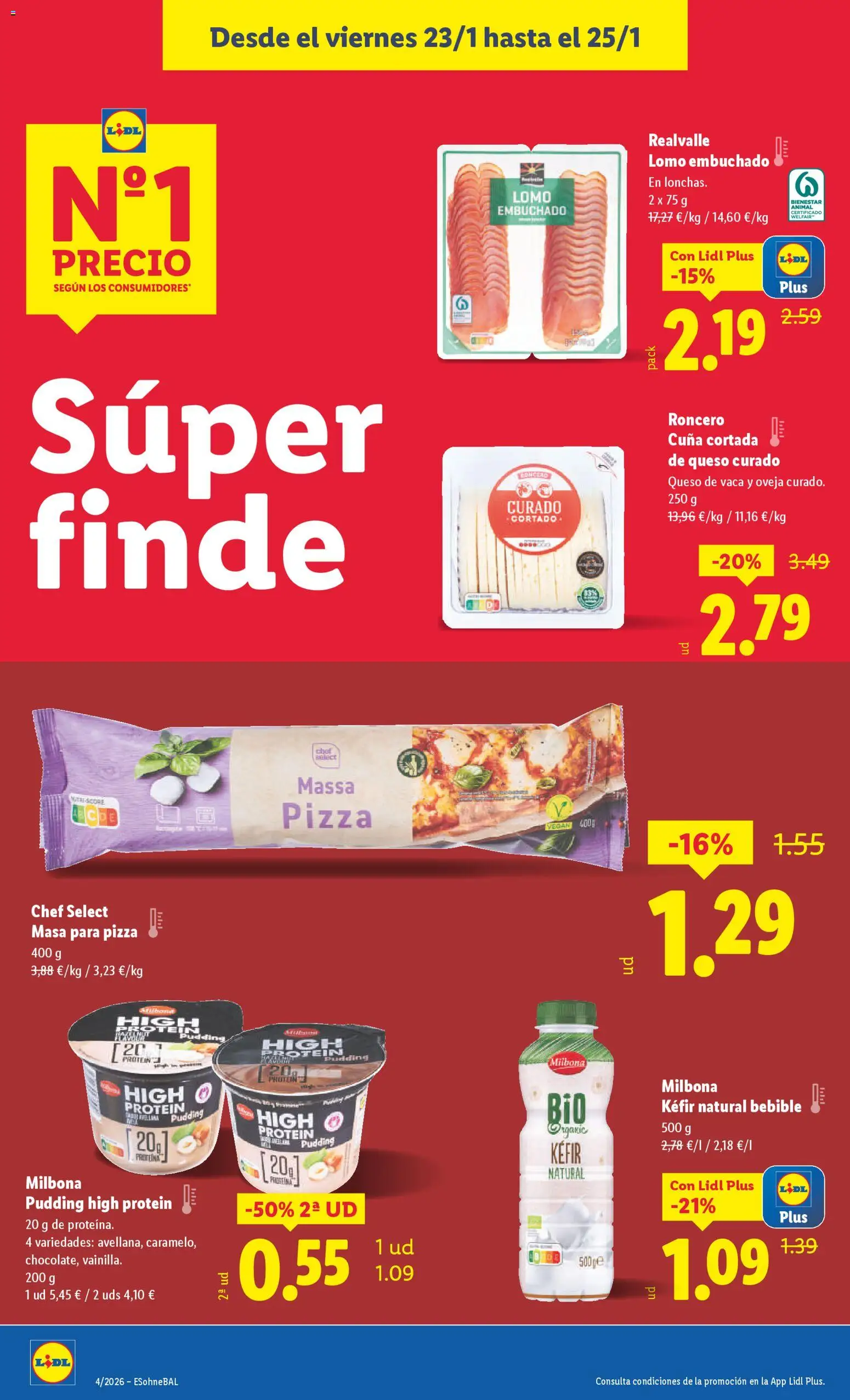 Lidl folleto │ válido desde el 19.01.2026 | Página: 26 | Productos: Queso de vaca, Queso, Pizza, Cuna
