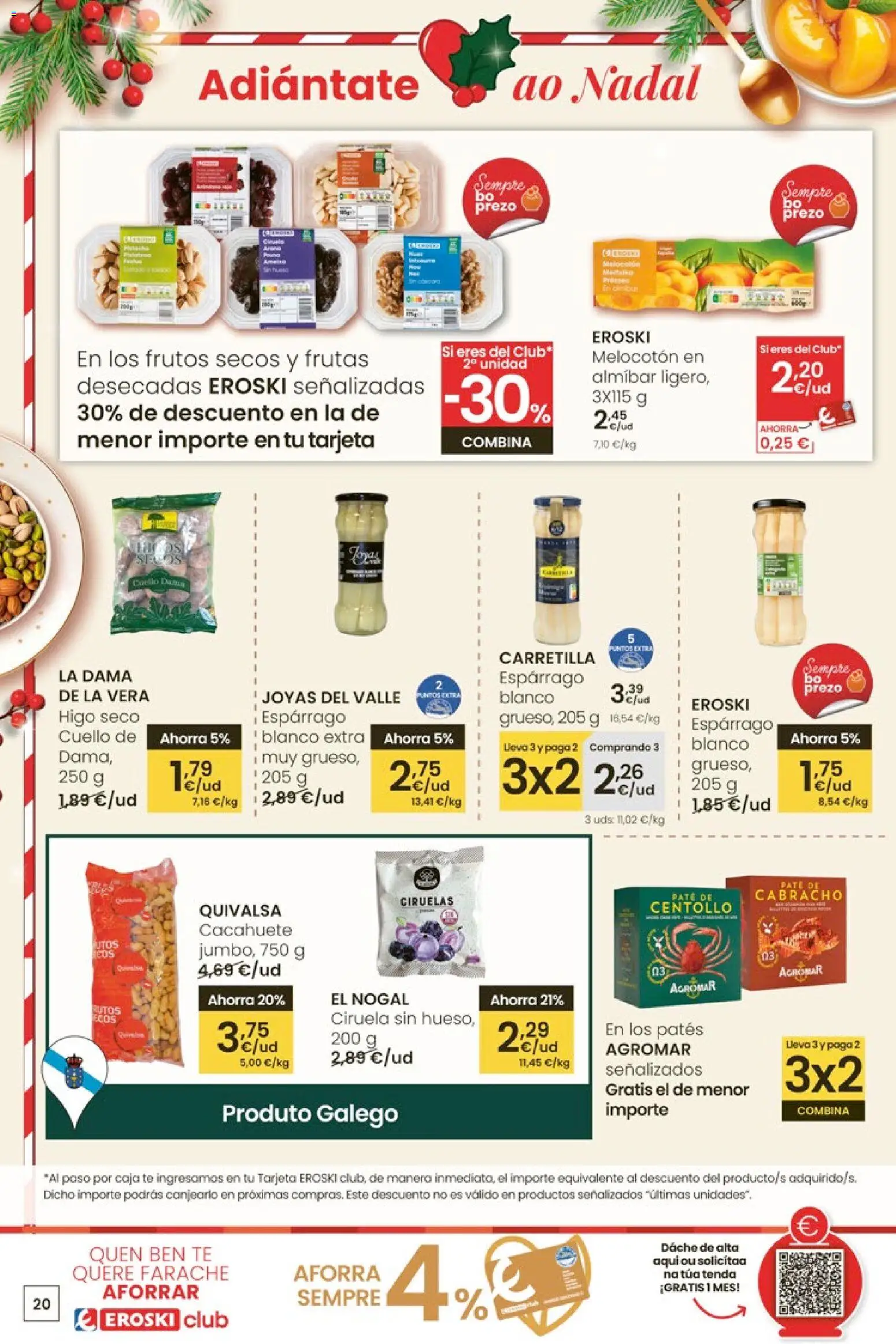Eroski - Oferta 3x2 │ válido desde el 30.10.2025 | Página: 20 | Productos: Paté, Frutos secos, Té, Caja