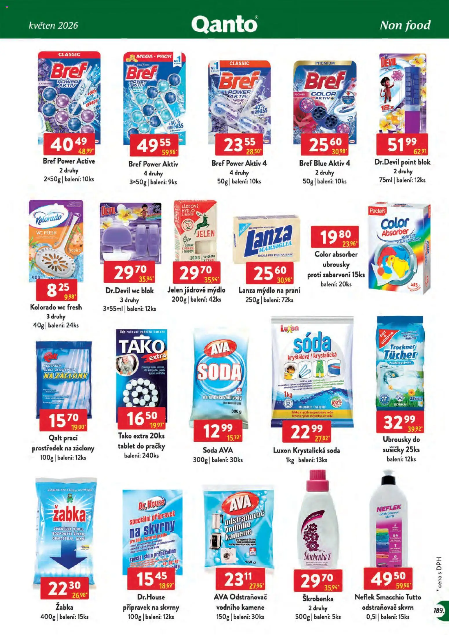 Astur & Qanto leták - Velkoobchod 05/2026 od 01.05.2026 | Strana: 189 | Produkty: Mýdlo, Ubrousky, Blok, Pračky