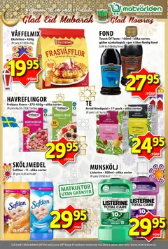 Matvärlden erbjudanden - Förhandsvisning av reklamblad från butik Matvärlden aktuell från 16.03.2026 | Sida: 6 | Produkter: Munskölj, Sköljmedel, Galler, Hallon