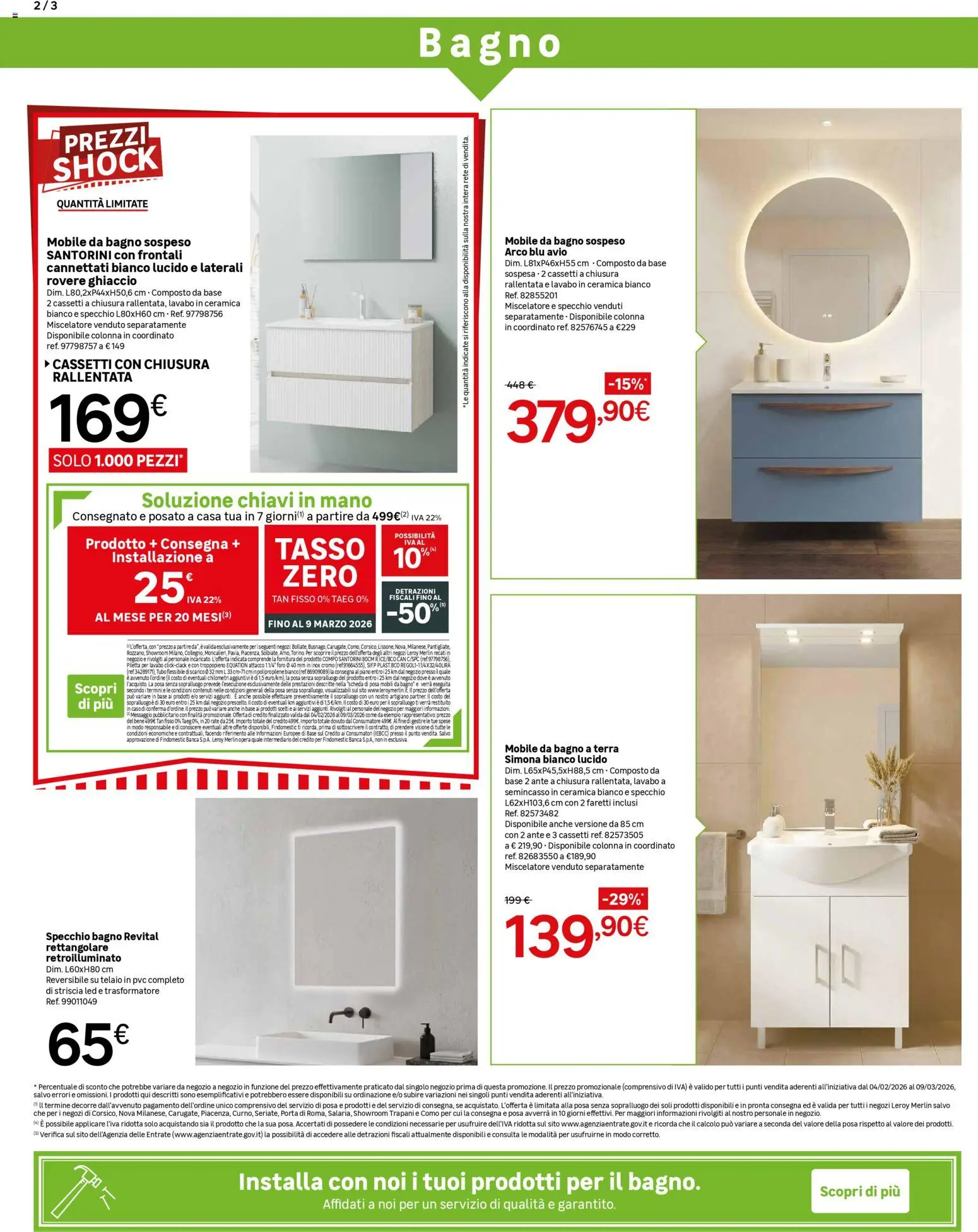 Volantino Leroy Merlin del 04.02.2026 | Pagina: 2 | Prodotti: Mobile, Miscelatore, Specchio, Terra