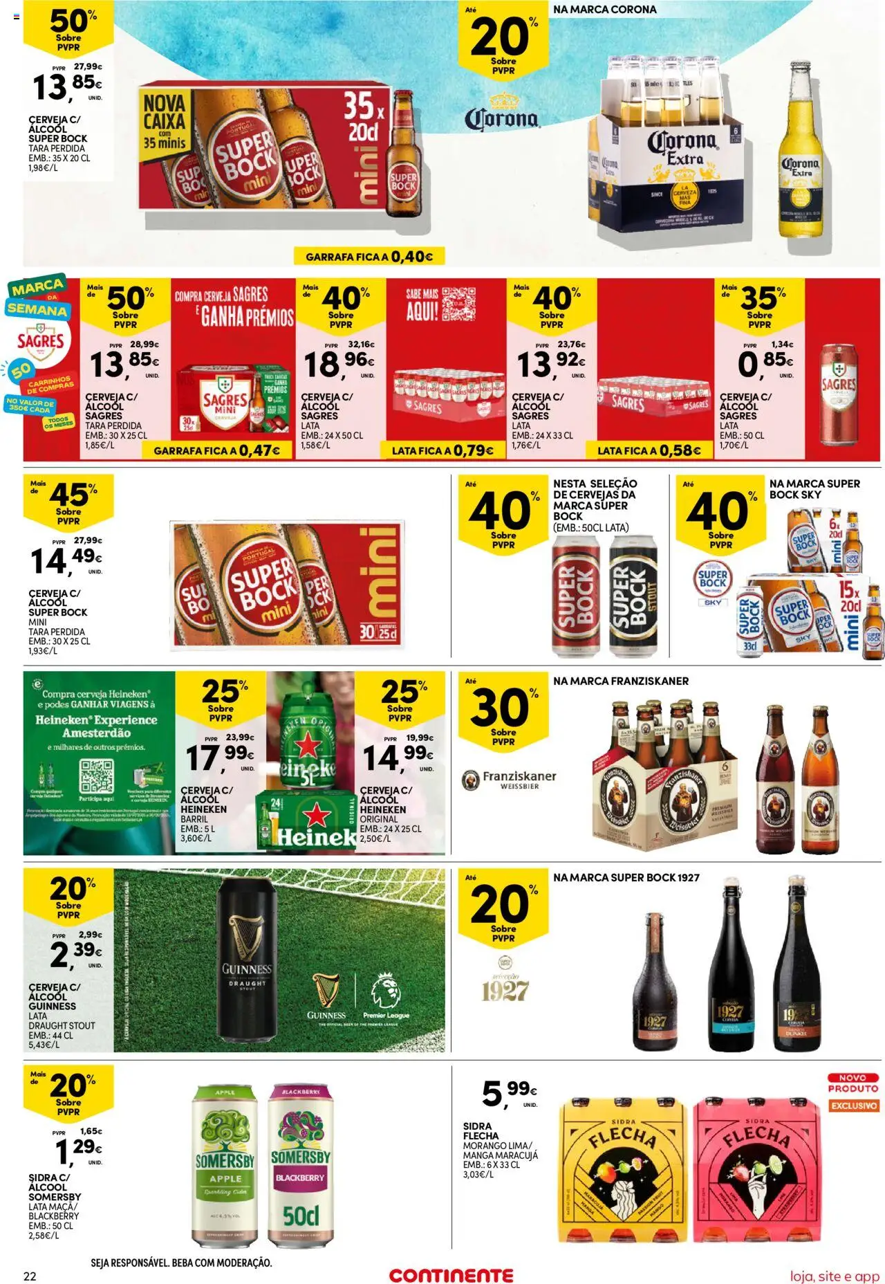 Continente Semanal Continente Bom Dia │ válido de 15.07.2025 | Página: 22 | Produtos: Super bock sky, Caixa, Cerveja, Somersby