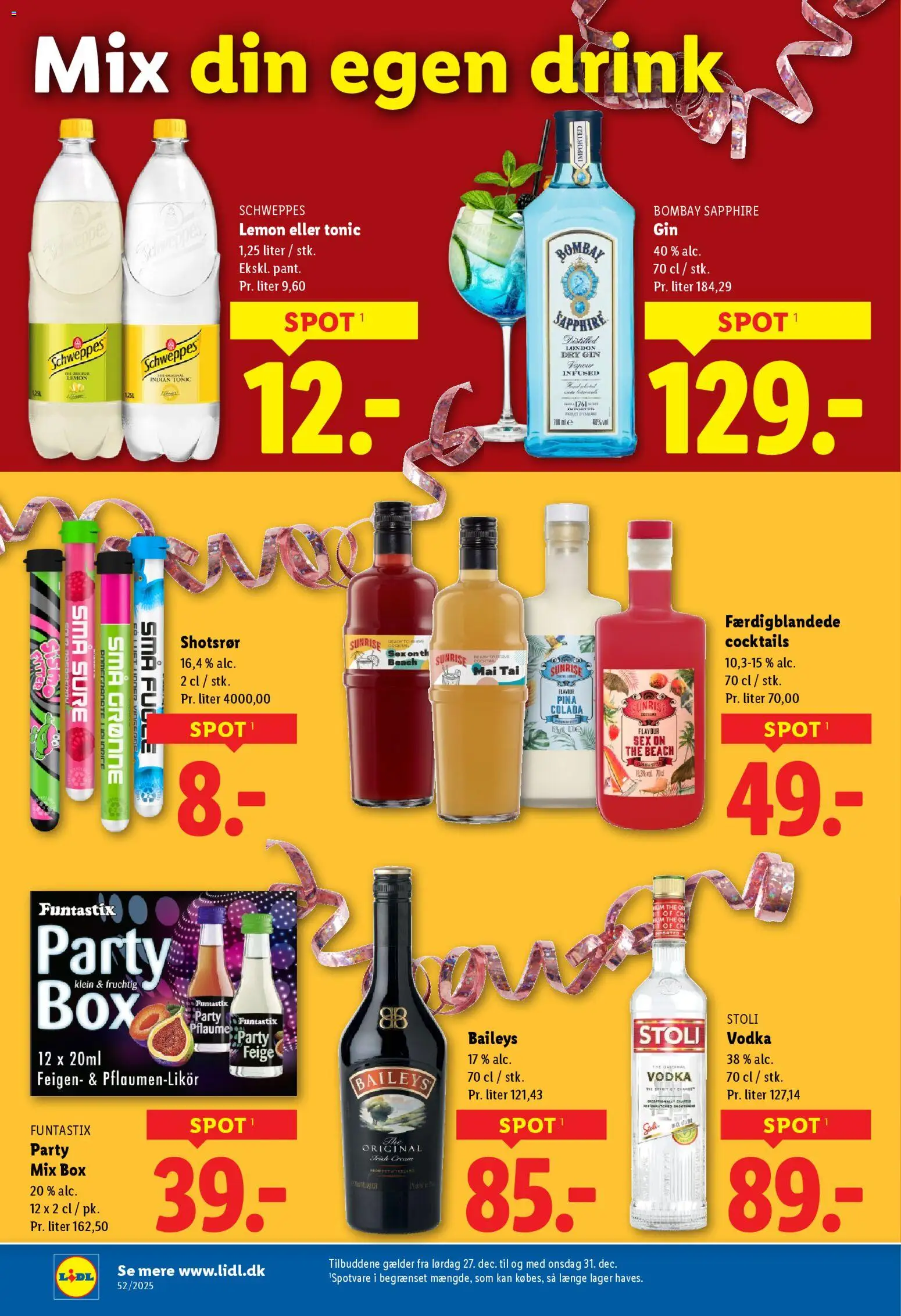 Lidl tilbudsavis – gyldig fra 27.12.2025 | Side: 15 | Produkter: Amendoins, Gin, Vodka, Søm