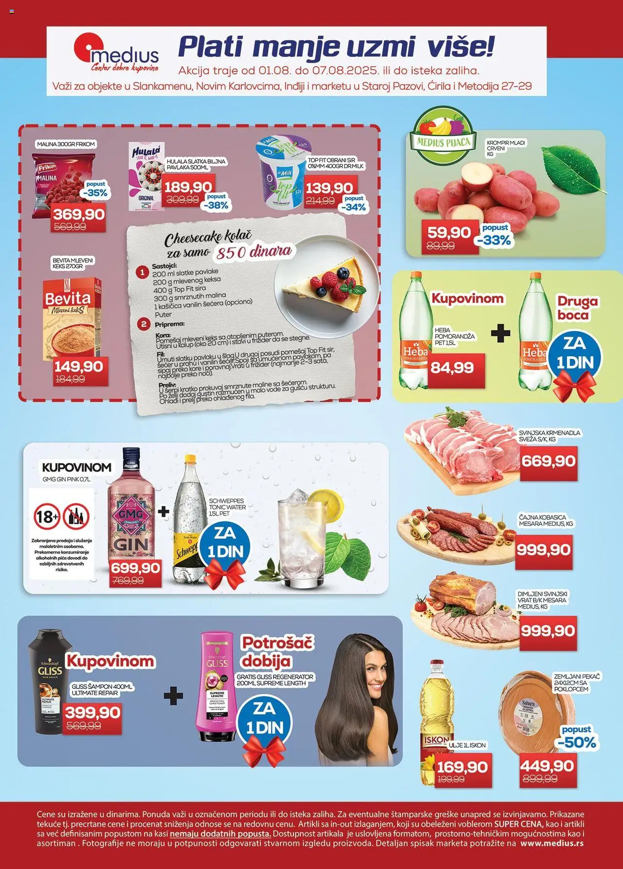 Medius katalog - važi od 01.08.2025 | Strana: 1 | Proizvode: Krmenadla, Puter, Malina, Pavlaka