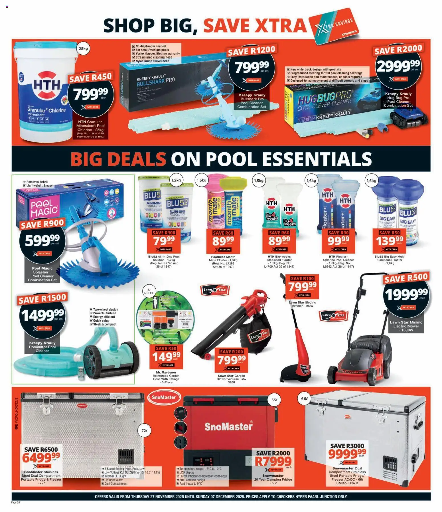 New Checkers catalogue – valid from 27.11.2025 | Page: 20 | Products: Mower, Compressor, Brush, Garden hose