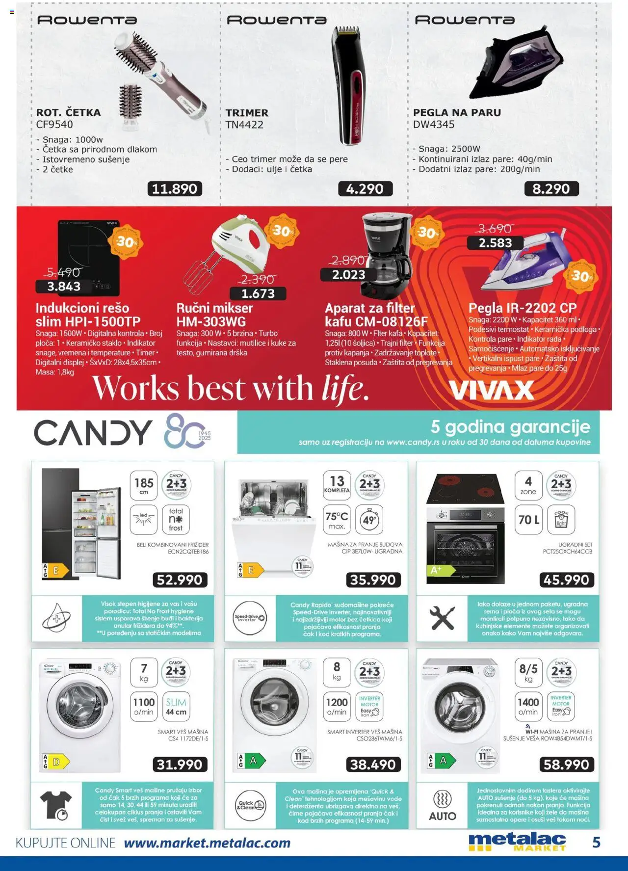 Metalac Market katalog - važi od 01.08.2025 | Strana: 5 | Proizvode: Mikser, Candy, Kafa, Pegla na paru