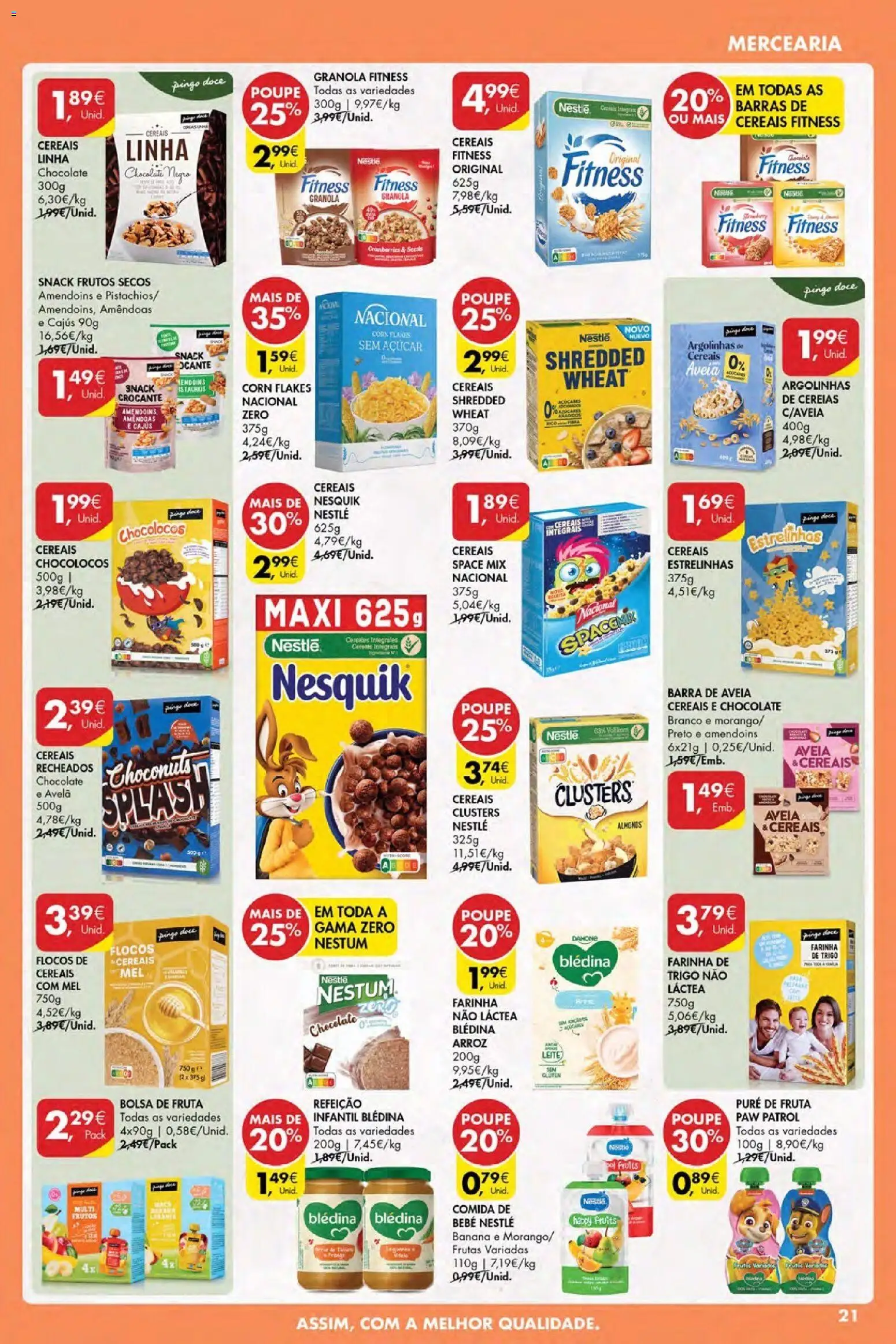 Pingo Doce Poupe Esta Semana Açores │ válido de 12.03.2026 | Página: 21 | Produtos: Banana, Barras de cereais, Nestlé, Arroz