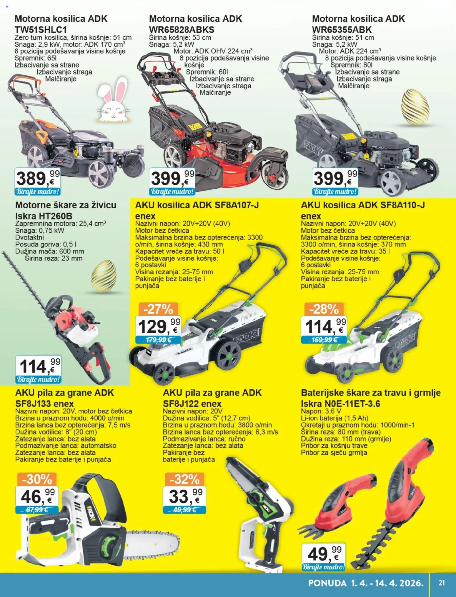 KTC katalog | vrijedi od 01.04.2026 | Stranica: 21 | Proizvodi: Kosilica, Baterija, Baterije, Škare