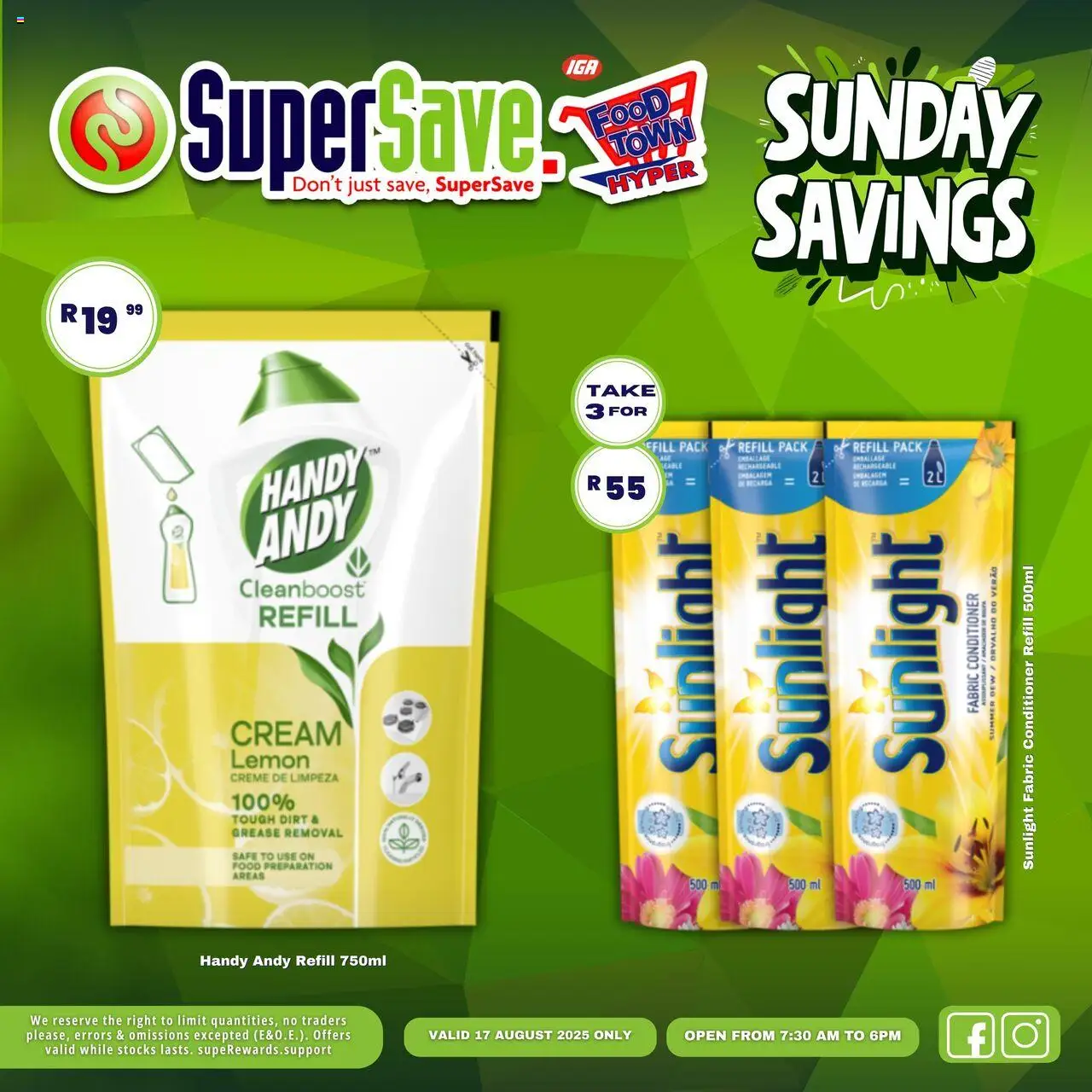 Super Save Sunday Specials │ valid from 17.08.2025 | Page: 14 | Products: Conditioner, Cream, Lemon