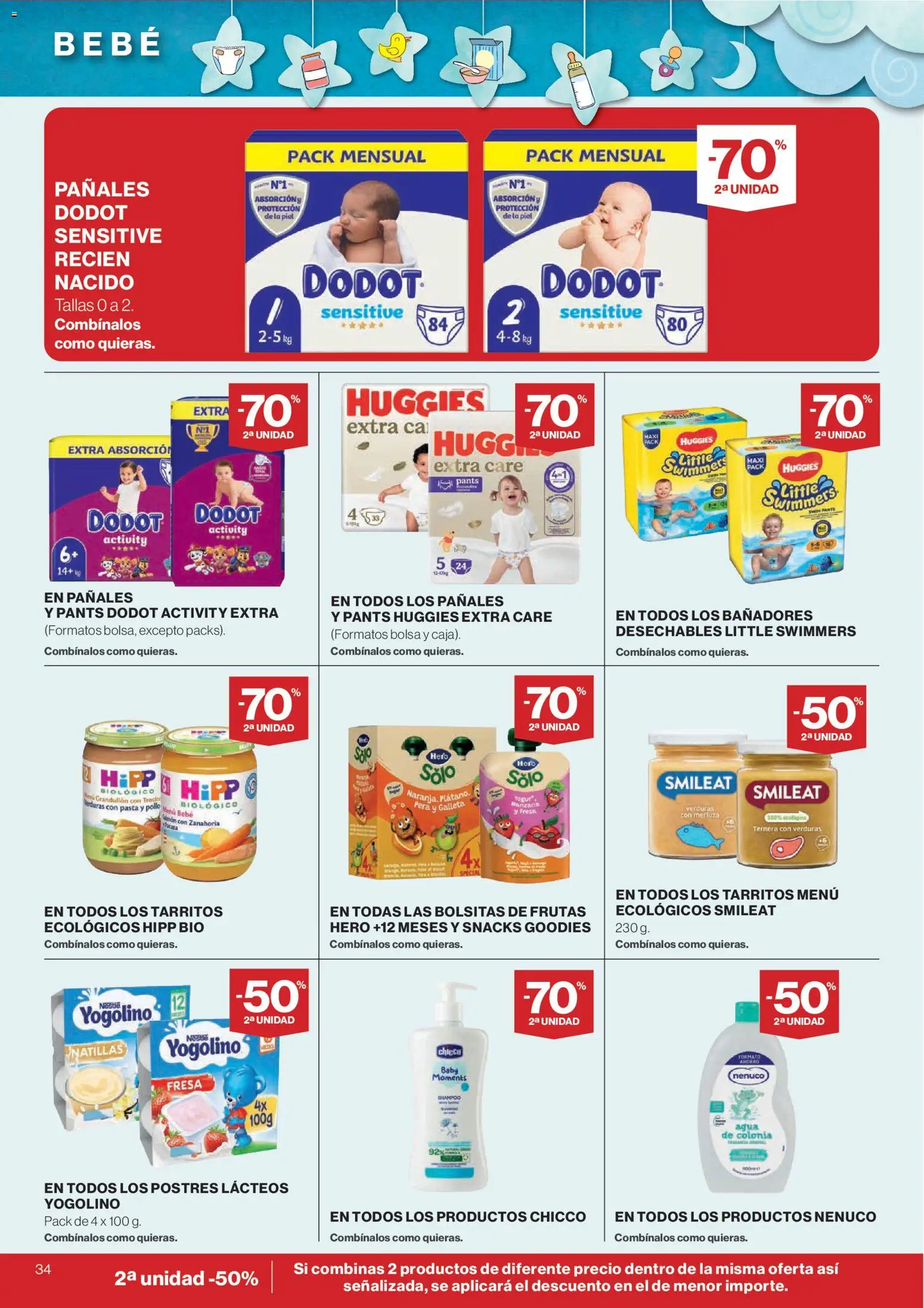 Hipercor catálogo │ válido desde el 25.03.2026 | Página: 34 | Productos: Colonia, Pasta, Zanahoria, Bolsa