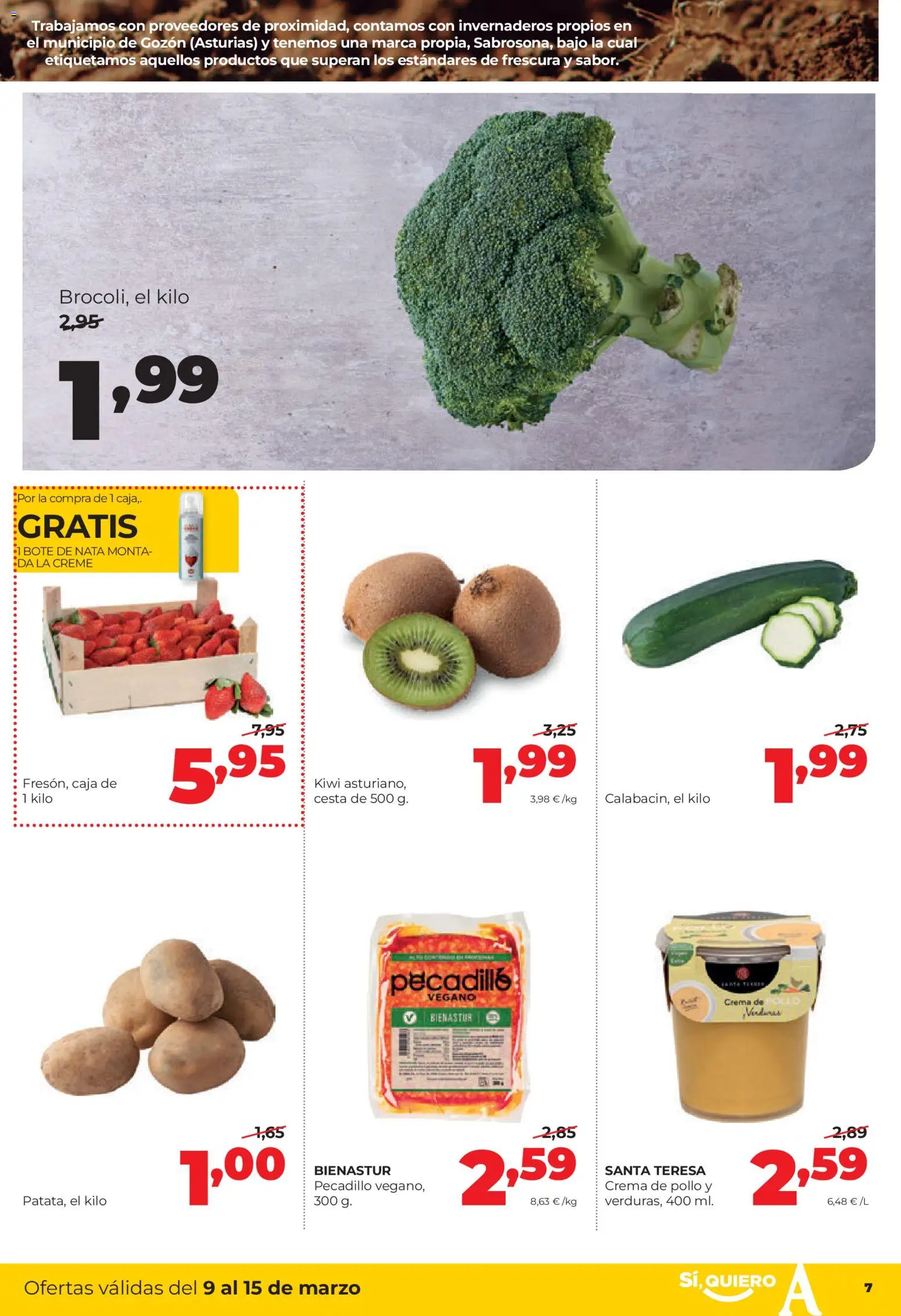 Alimerka folleto Asturias │ válido desde el 09.03.2026 | Página: 7 | Productos: Kiwi, Crema, Caja, Cesta