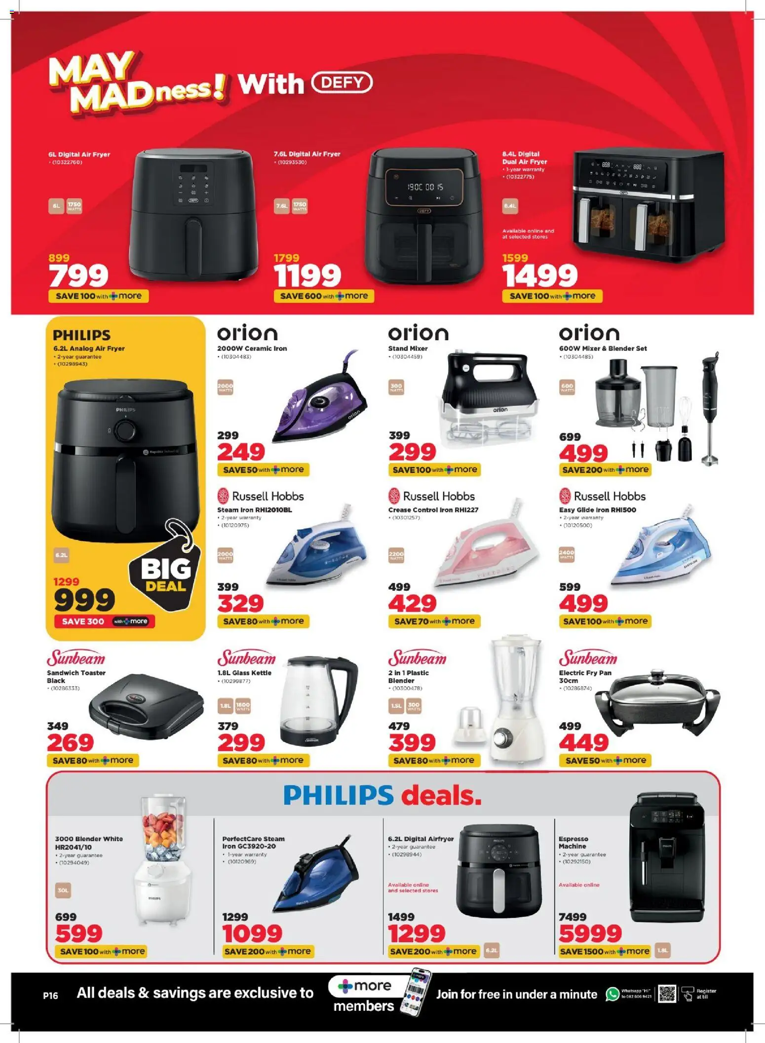 New HiFi Corp catalogue – valid from 29.04.2026 | Page: 16 | Products: Mixer, Toaster, Fryer, Air fryer