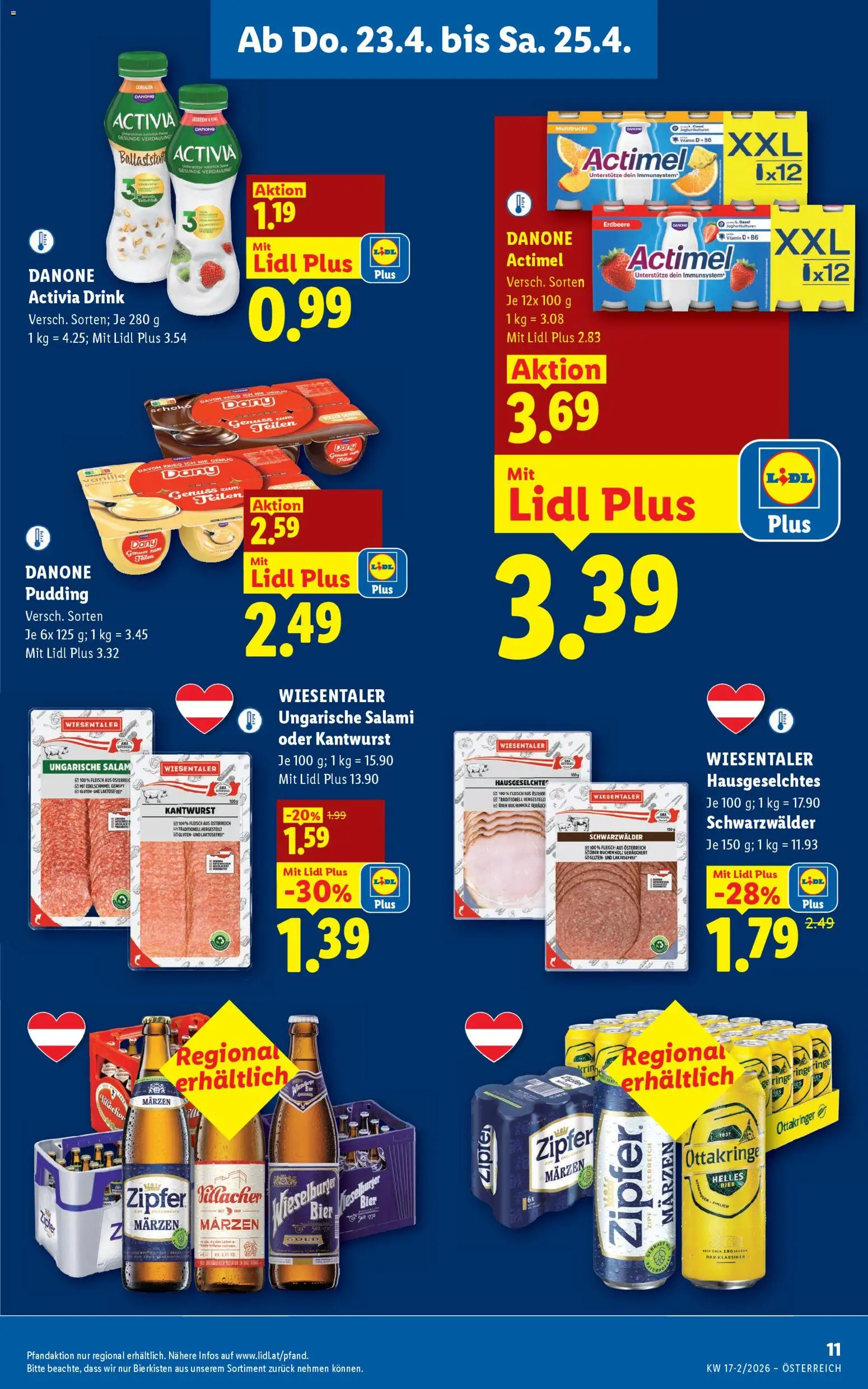 Lidl - Flugblatt gültig ab 23.04.2026 | Seite: 13 | Produkte: Salami, Bier