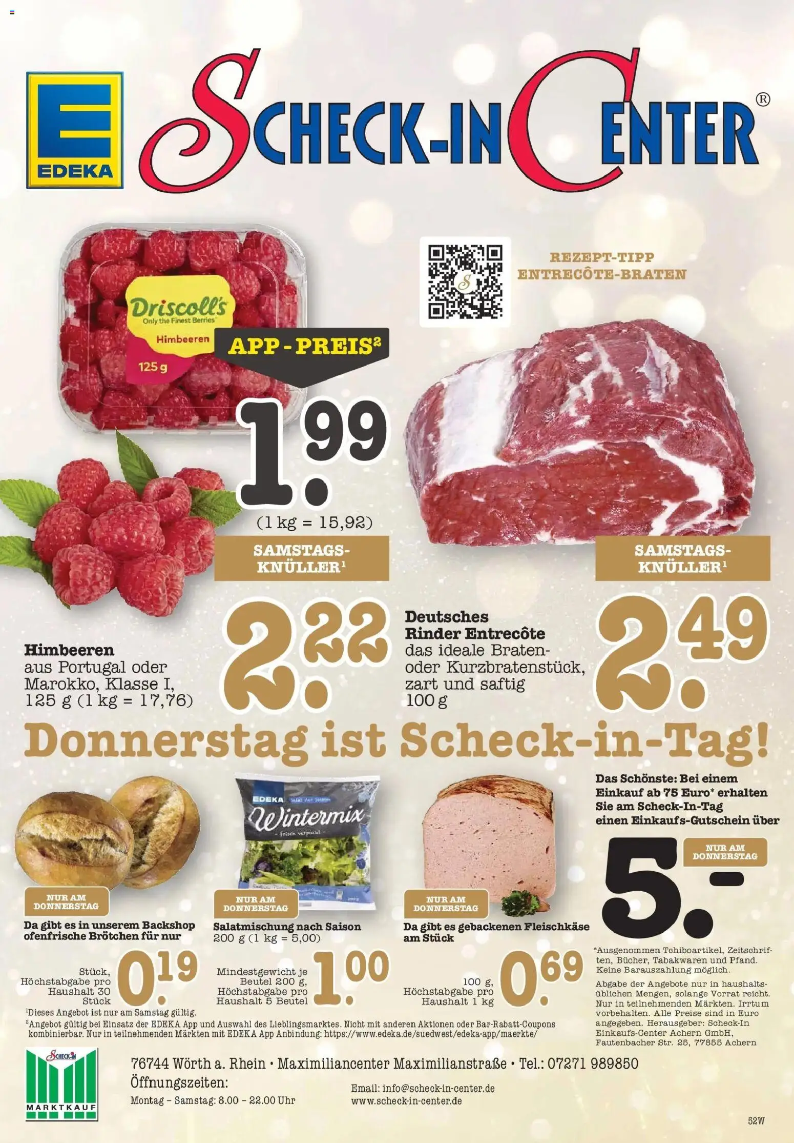 Edeka prospekt Wörth Am Rhein	 – gültig ab 15.12.2025 | Seite: 52 | Produkte: Himbeeren, Entrecote, Ofenfrische, Uhr