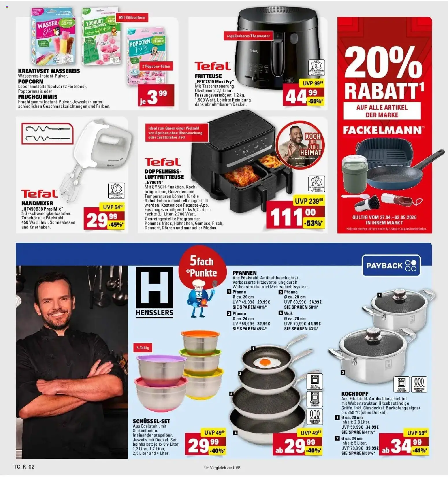 Angebote – gültig ab 27.04.2026 | Seite: 67 | Produkte: Handmixer, Wasser, Fritteuse, Wok