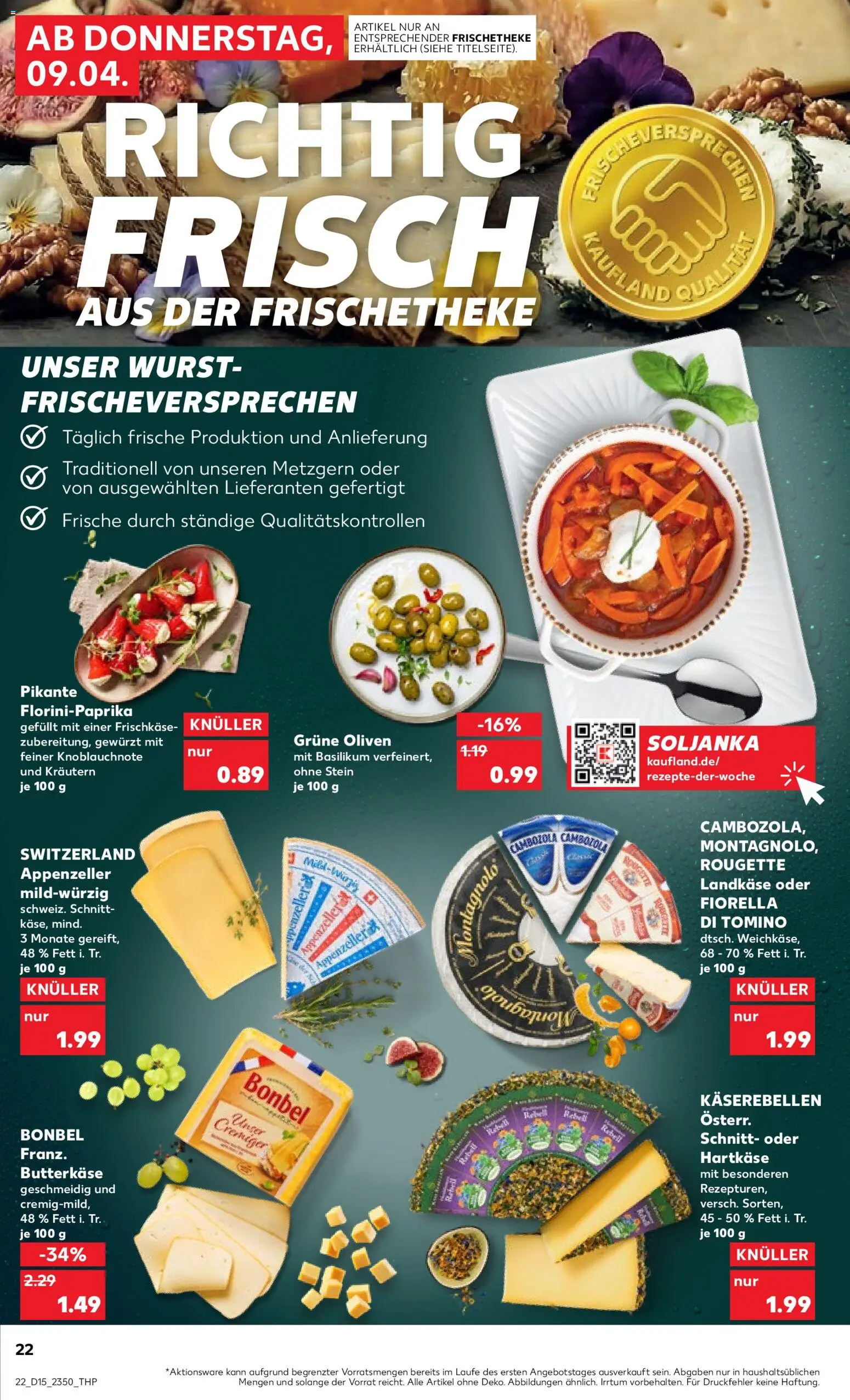 Kaufland Prospekt Völklingen	 – gültig ab 09.04.2026 | Seite: 22 | Produkte: Wurst, Frischkase