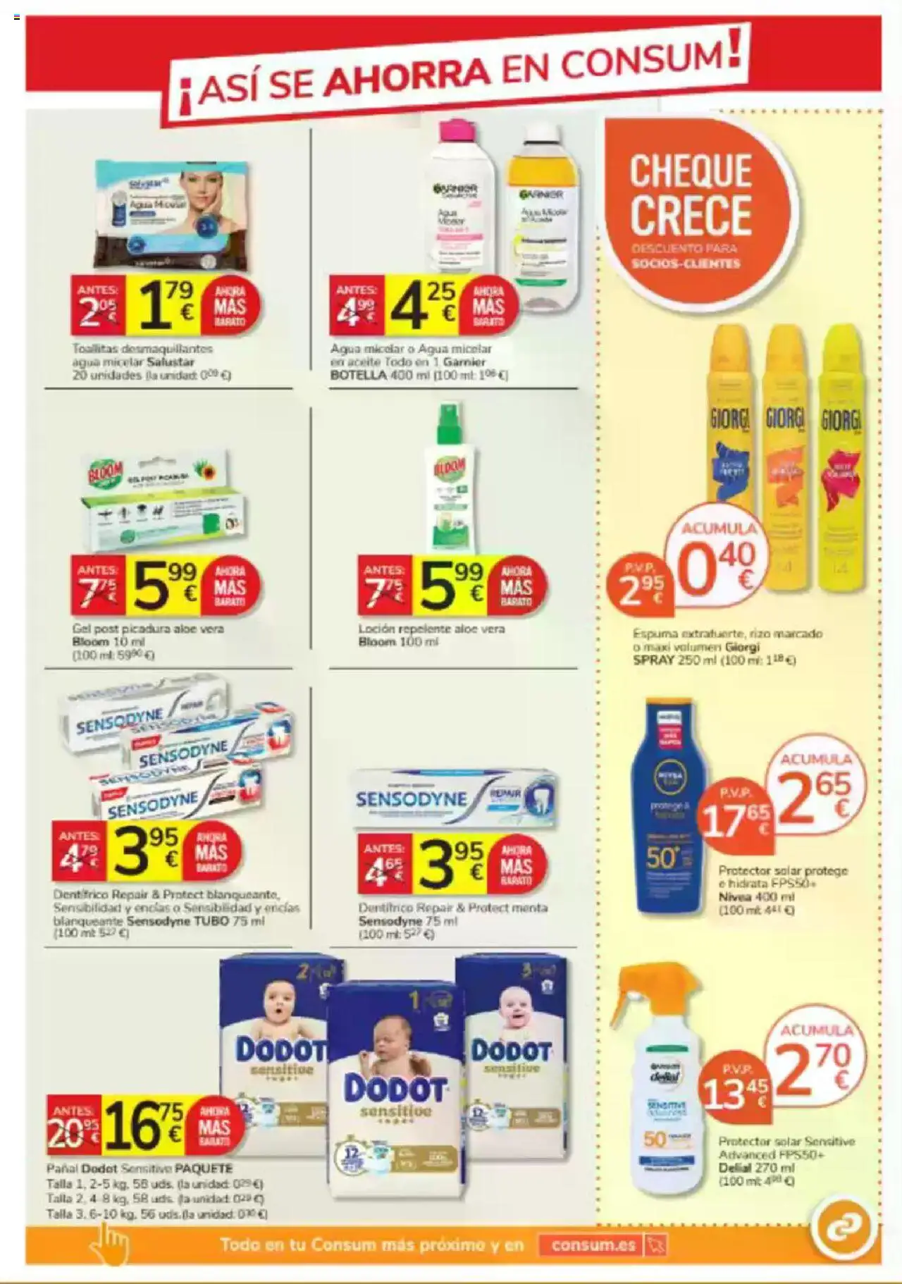 Consum folleto │ válido desde el 29.05.2025 | Página: 21 | Productos: Agua micelar, Protector solar, Mousse, Aceite