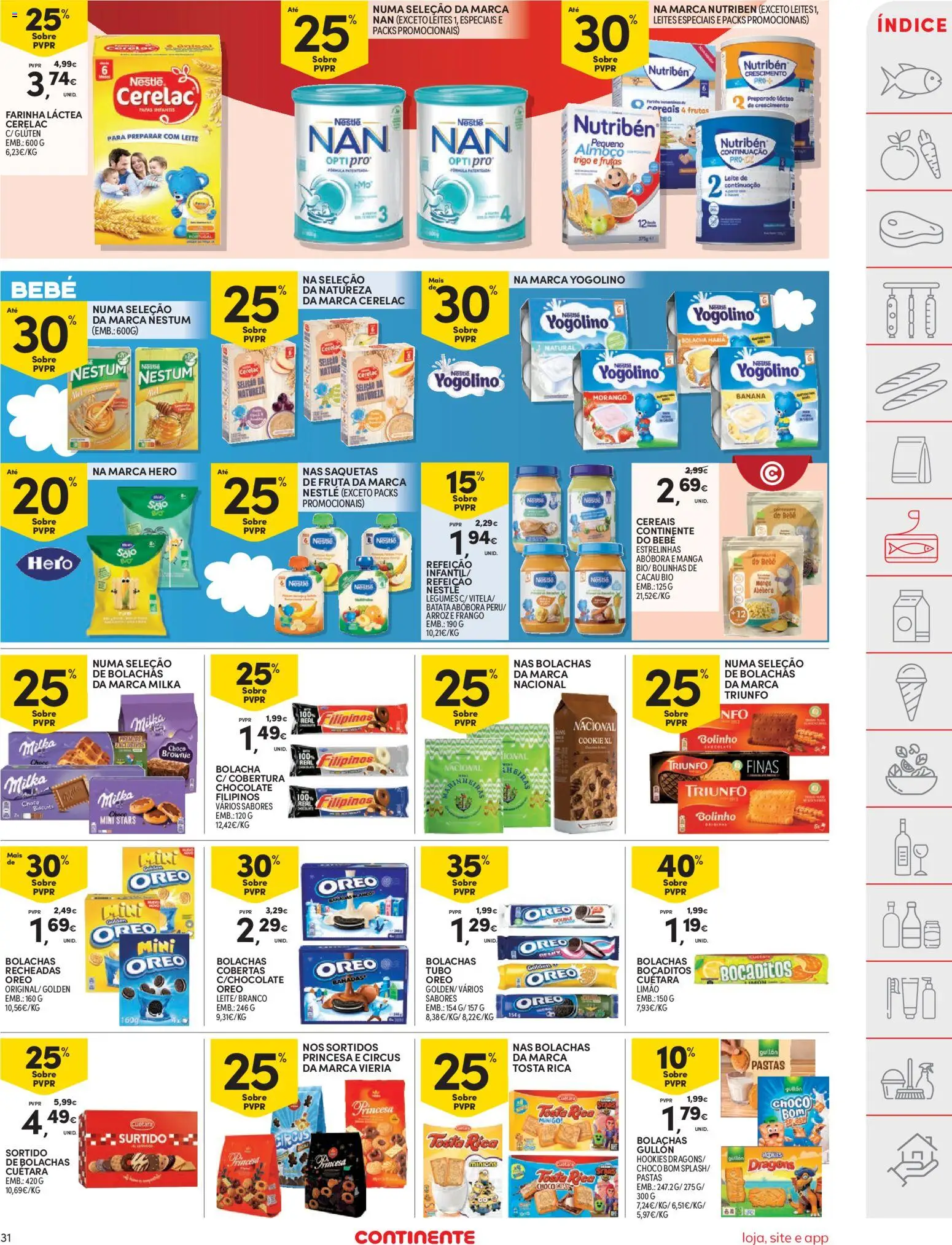 Continente folheto │ válido de 31.03.2026 | Página: 31 | Produtos: Batata, Farinha láctea, Bolachas, Chocolate