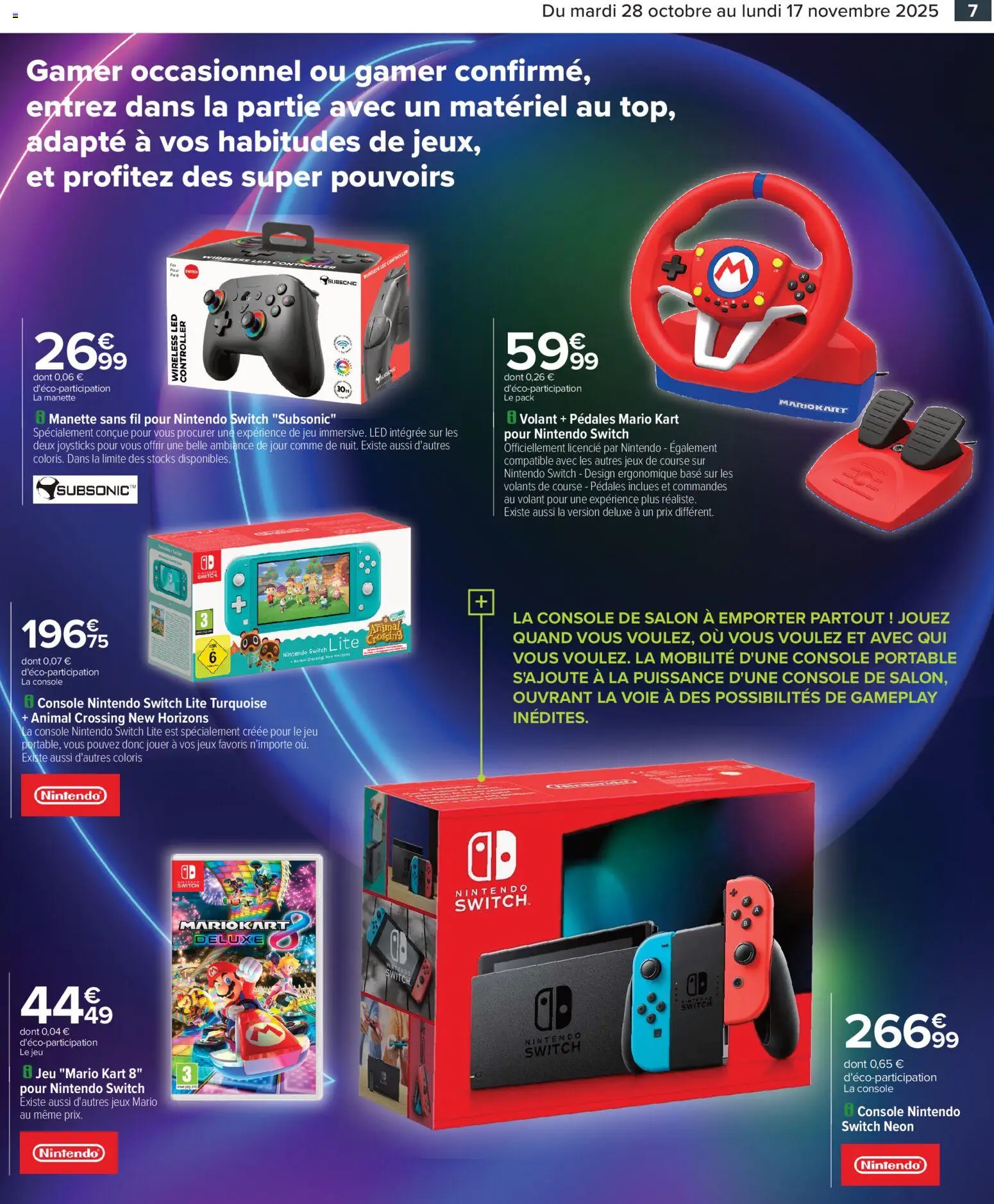 {H1} | Page: 9 | Produits: Base, console Nintendo Switch, Portable, Jeux