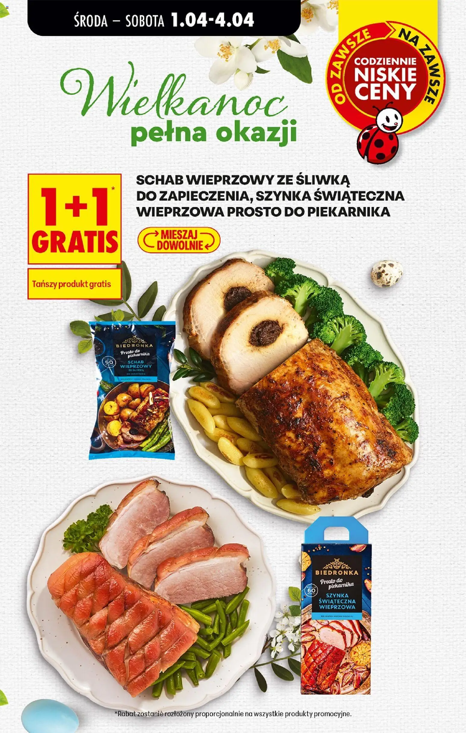 Biedronka gazetka od środy od 01.04.2026 | Strona: 3 | Produkty: Schab, Schab wieprzowy, Szynka