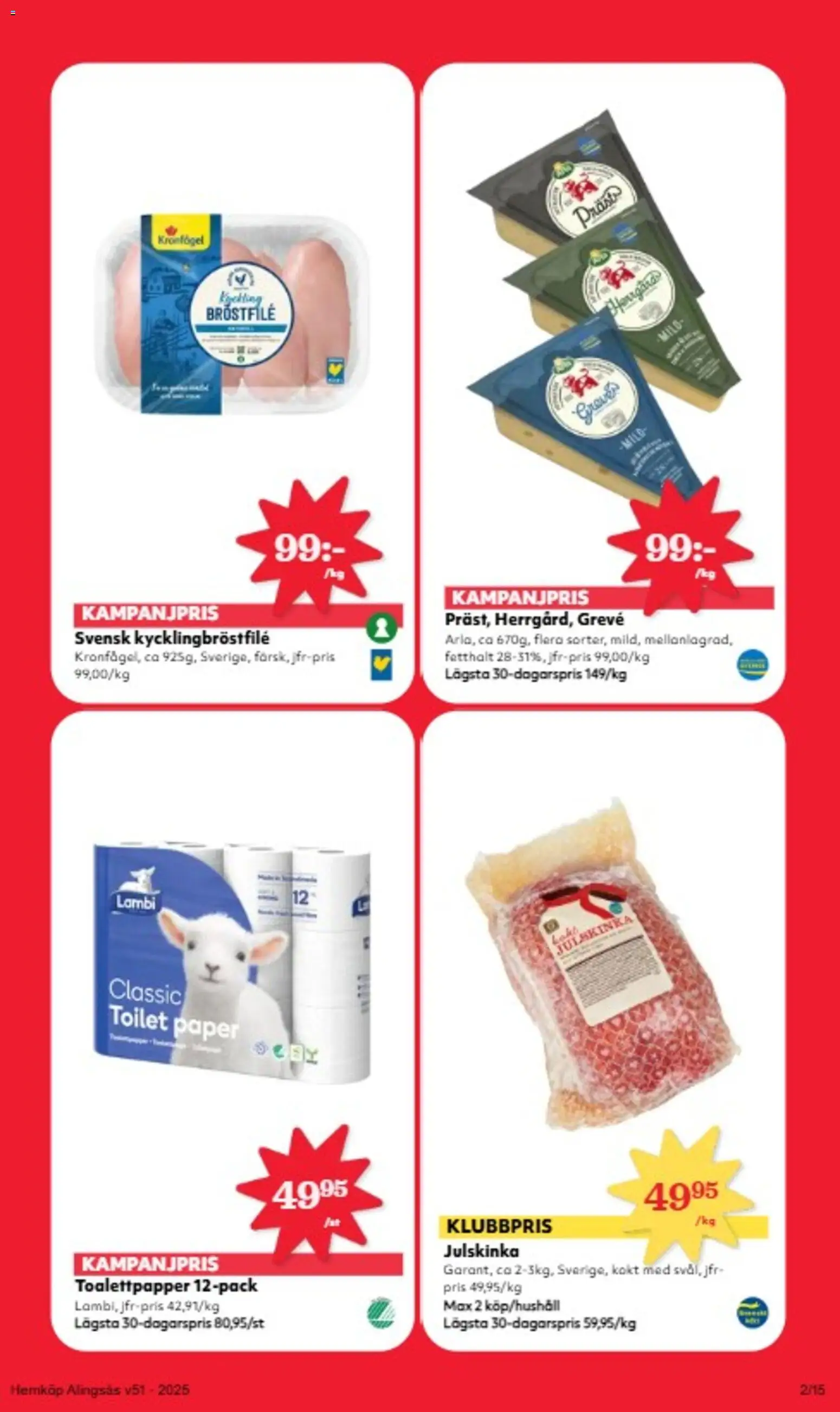Hemköp reklamblad aktuell från 15.12.2025 | Sida: 2 | Produkter: Toalettpapper