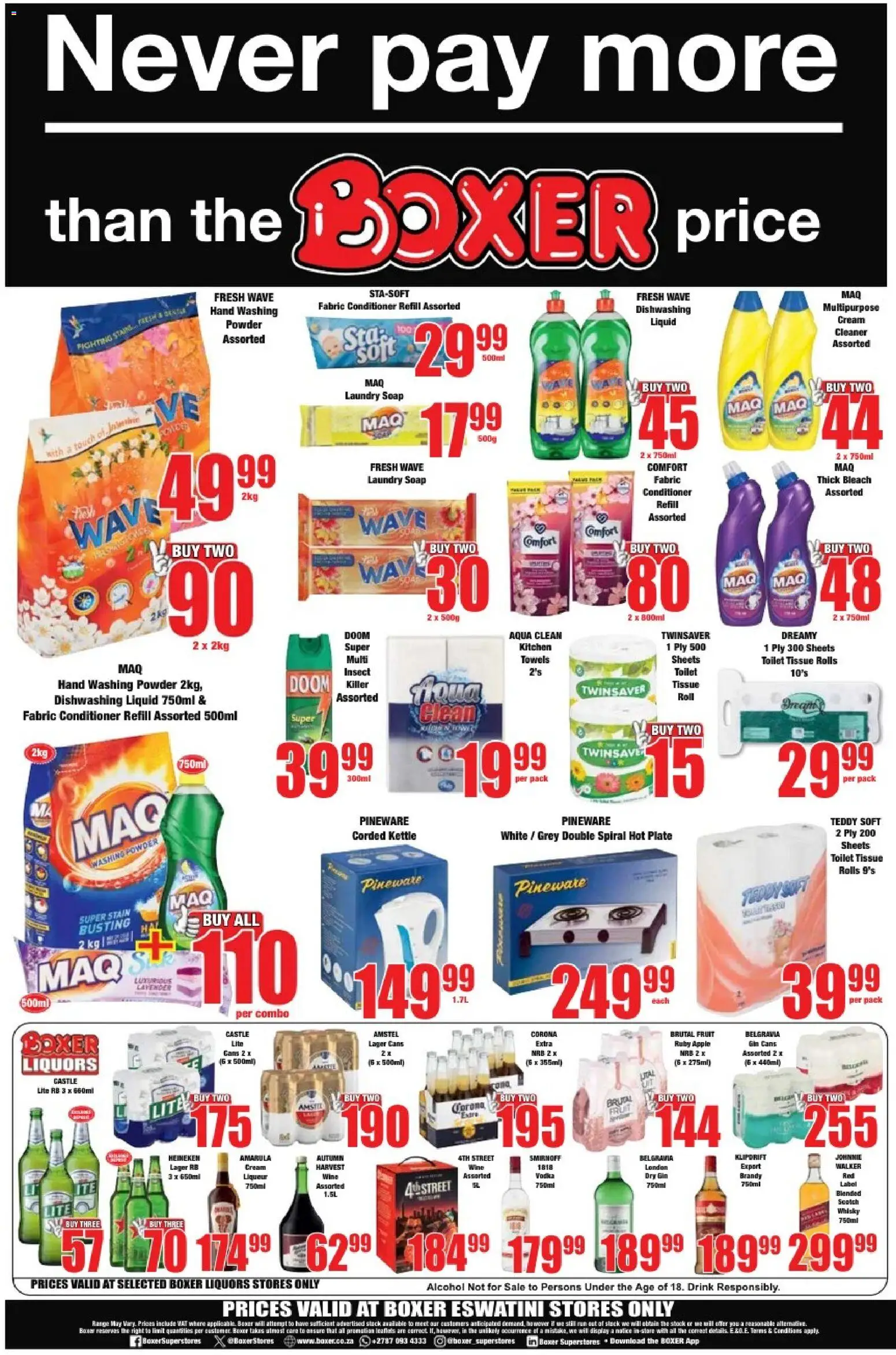New Boxer catalogue – valid from 05.01.2026 | Page: 8 | Products: Toilet, Bleach, Vodka, Dishwashing liquid
