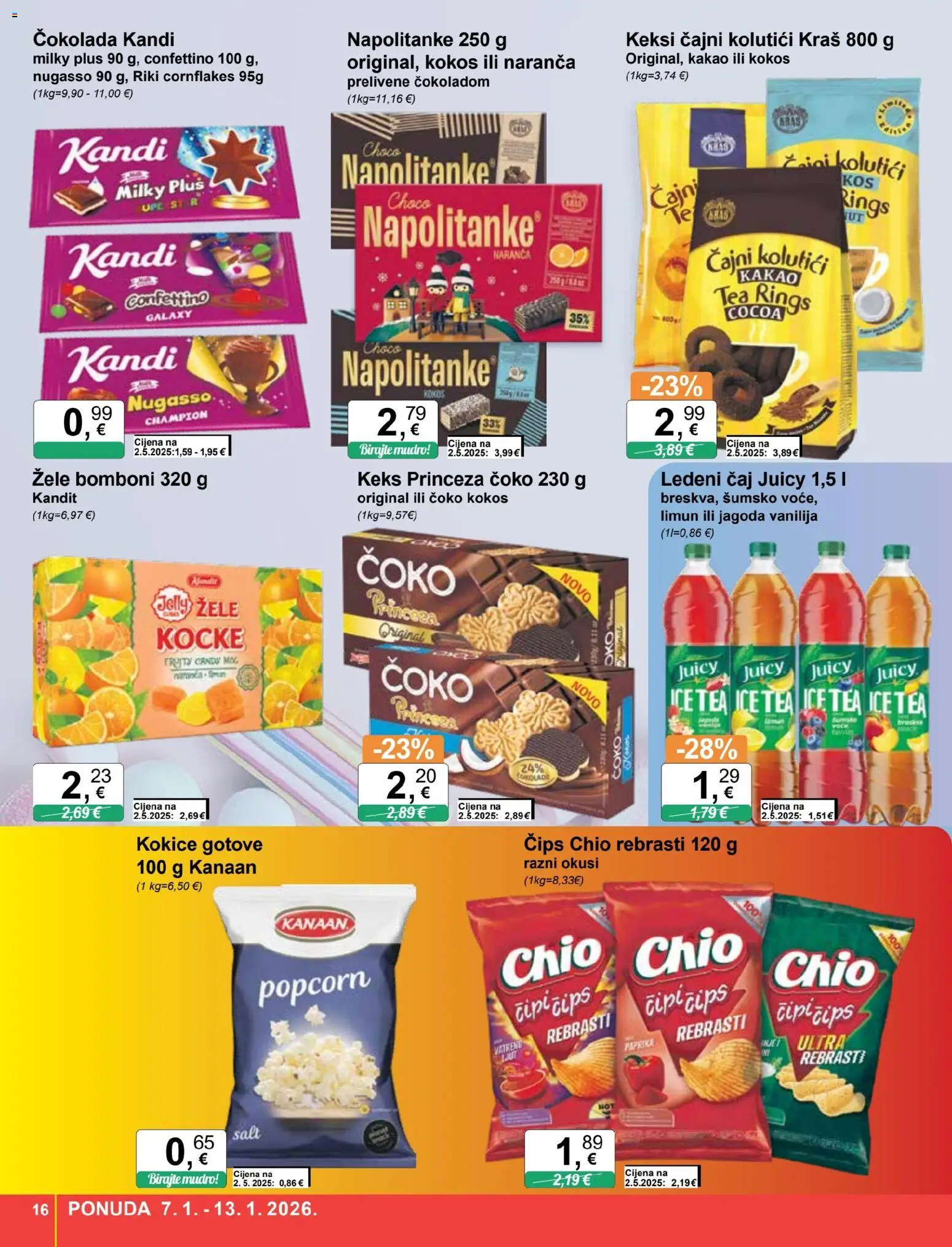 KTC katalog | vrijedi od 07.01.2026 | Stranica: 16 | Proizvodi: Ledeni čaj, Bomboni, Keks, Voće