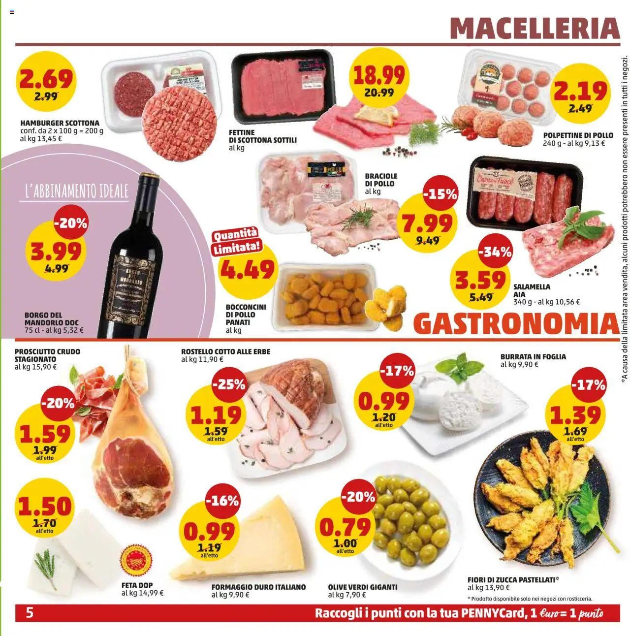 Volantino PENNY del 11.09.2025 | Pagina: 5 | Prodotti: Prosciutto, Feta, Hamburger, Burrata